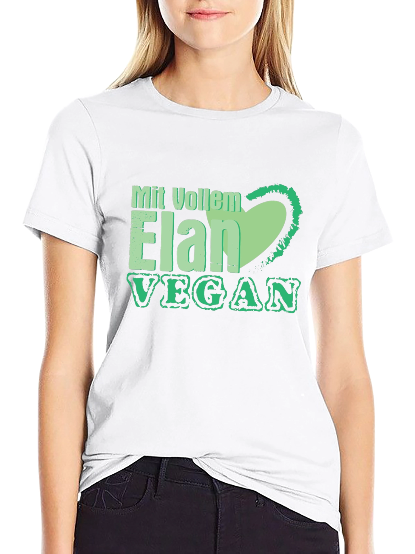 Vegan Elan T-Shirt: Green Heart