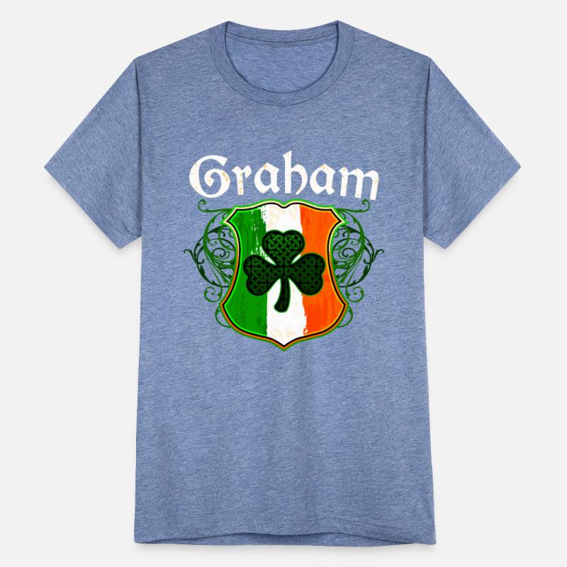 Graham Irish Surname Ireland Flag Shield Shamrock