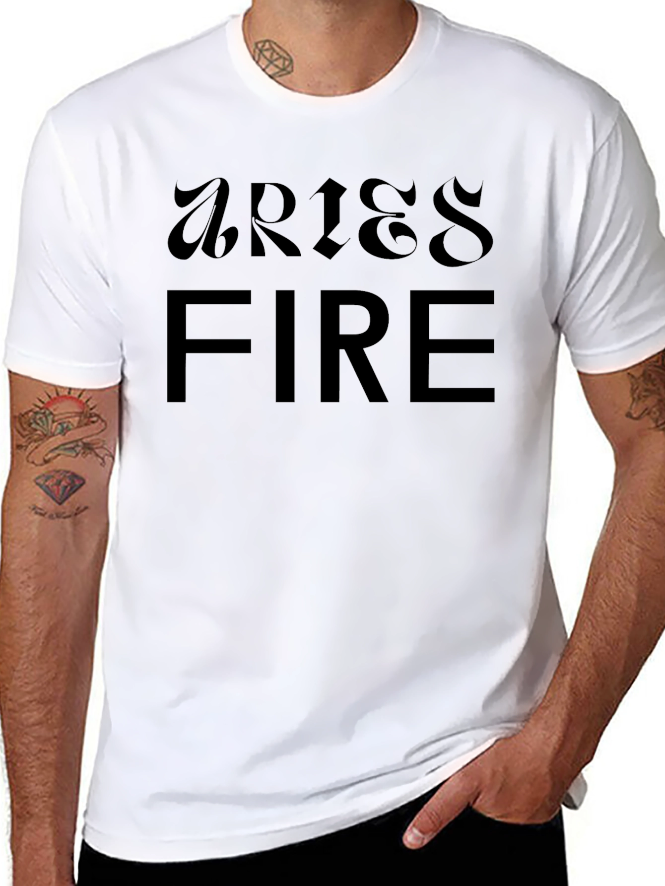 Aries Fire Zodiac Black T-Shirt