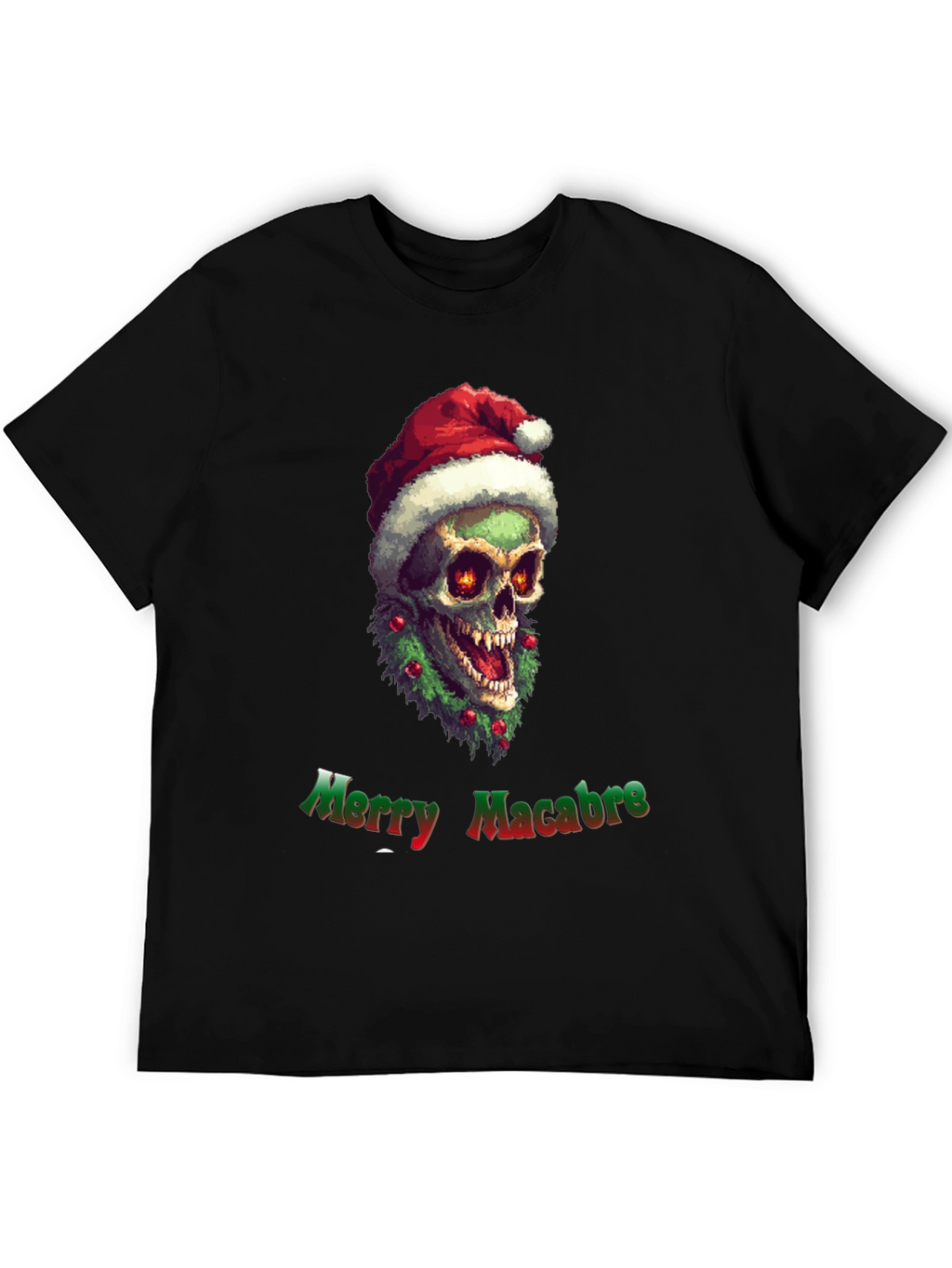 Merry Macabre T-Shirt: Zombie Santa Skull
