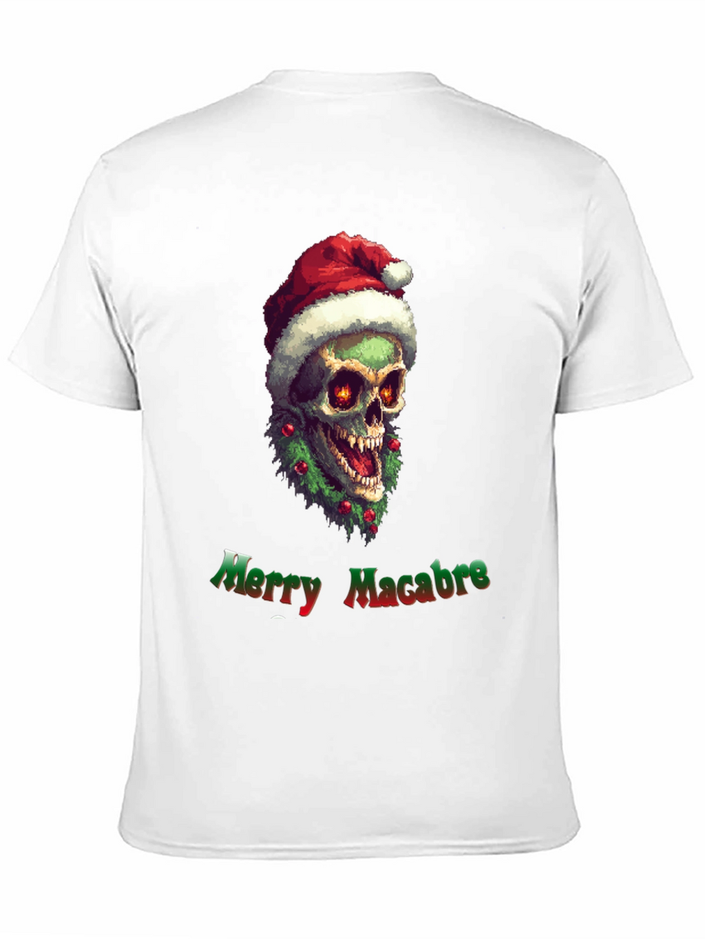 Merry Macabre T-Shirt: Zombie Santa Skull