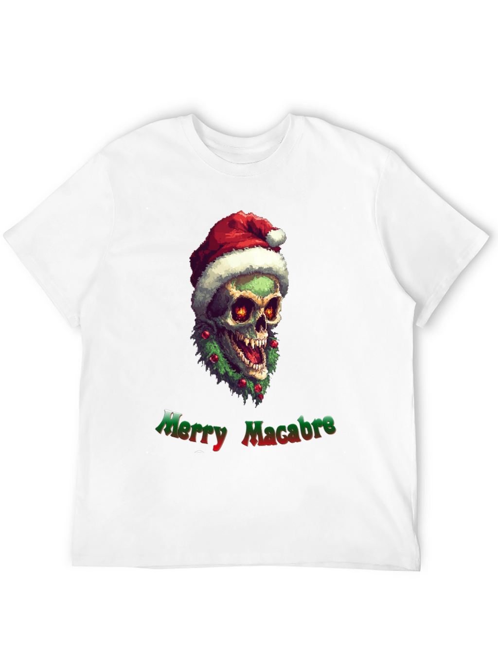 Merry Macabre T-Shirt: Zombie Santa Skull