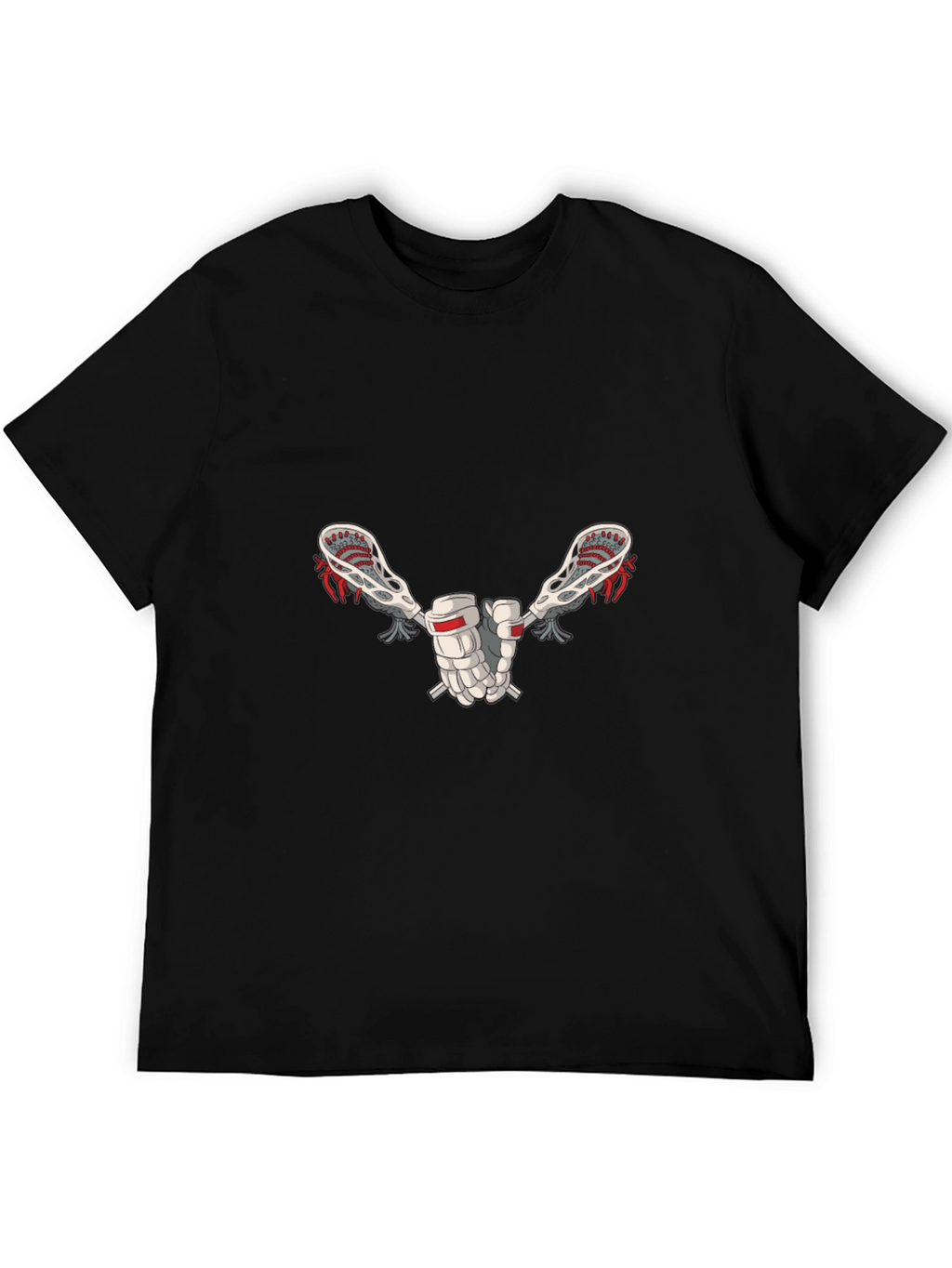 Lacrosse Sticks Graphic Tee - Black Cotton T-Shirt