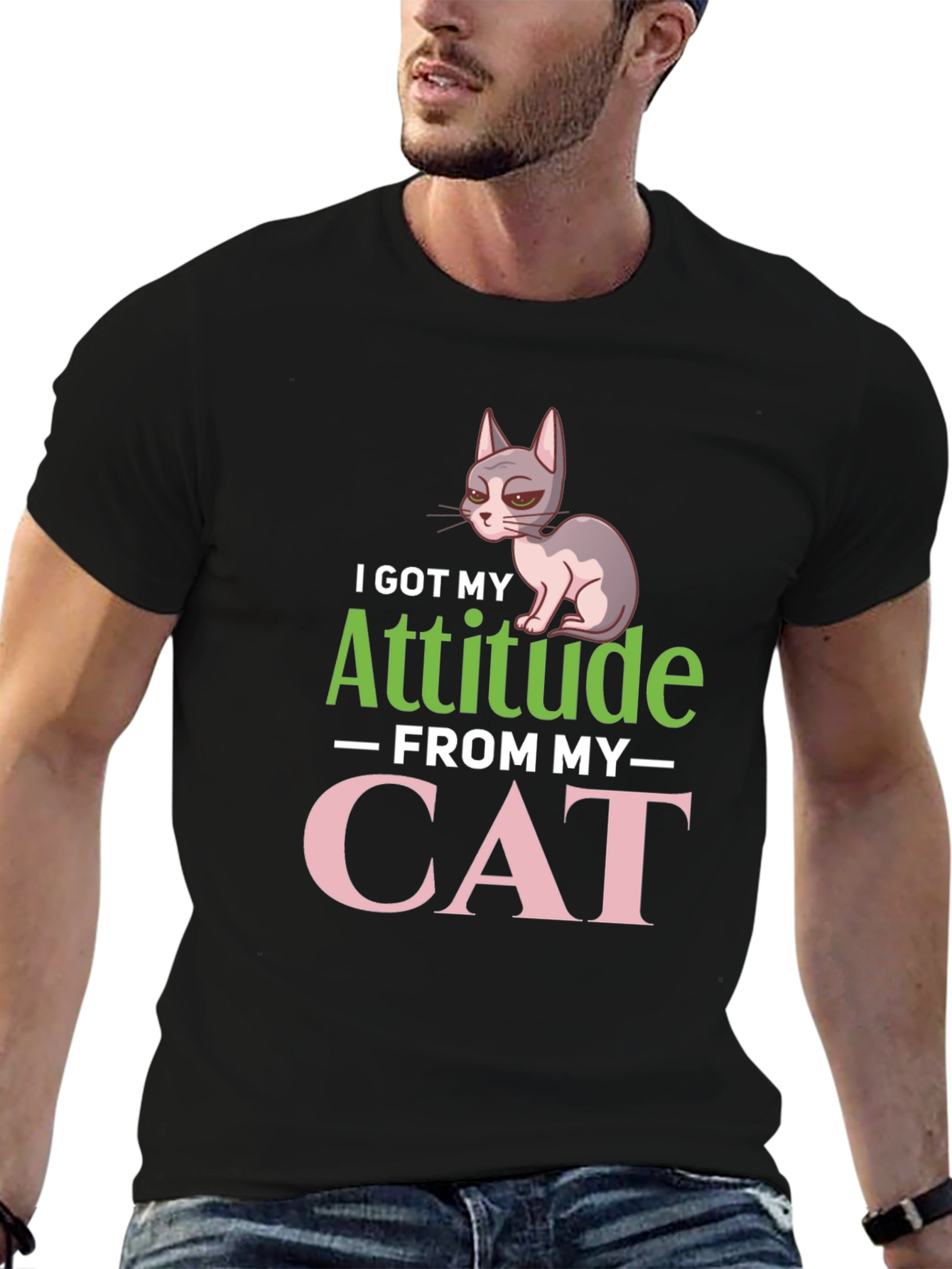 Attitude from Cat Graphic T-Shirt