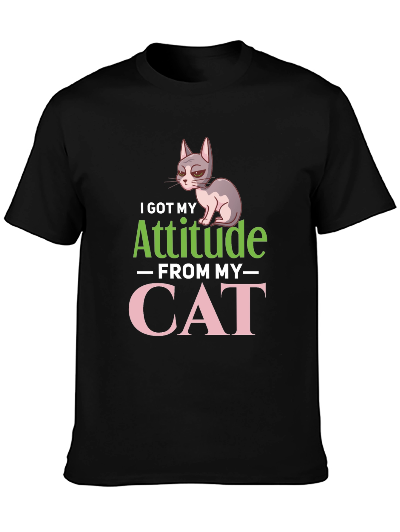 Attitude from Cat Graphic T-Shirt