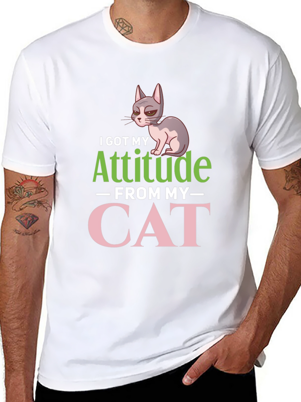 Attitude from Cat Graphic T-Shirt