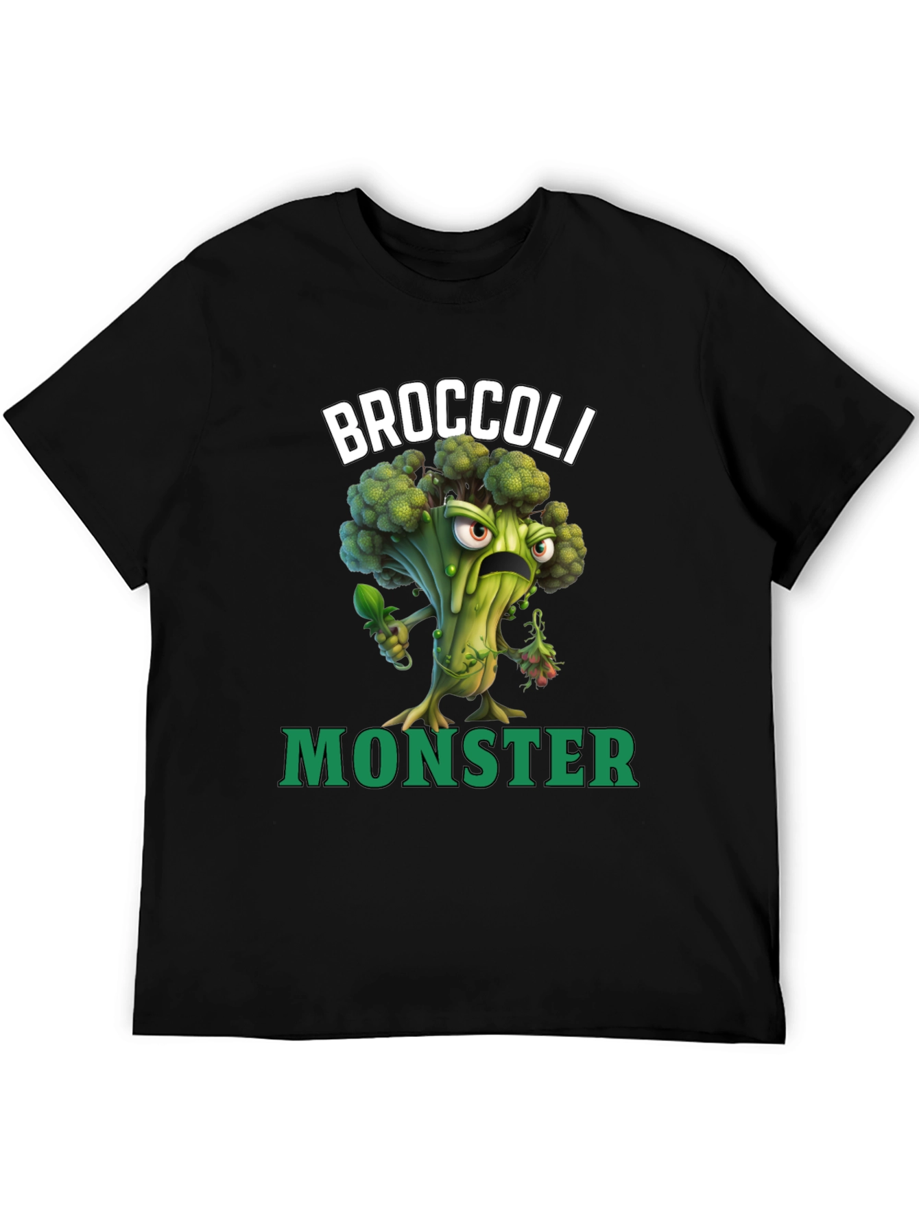 Broccoli Monster Graphic T-Shirt - Funny Vegan Tee