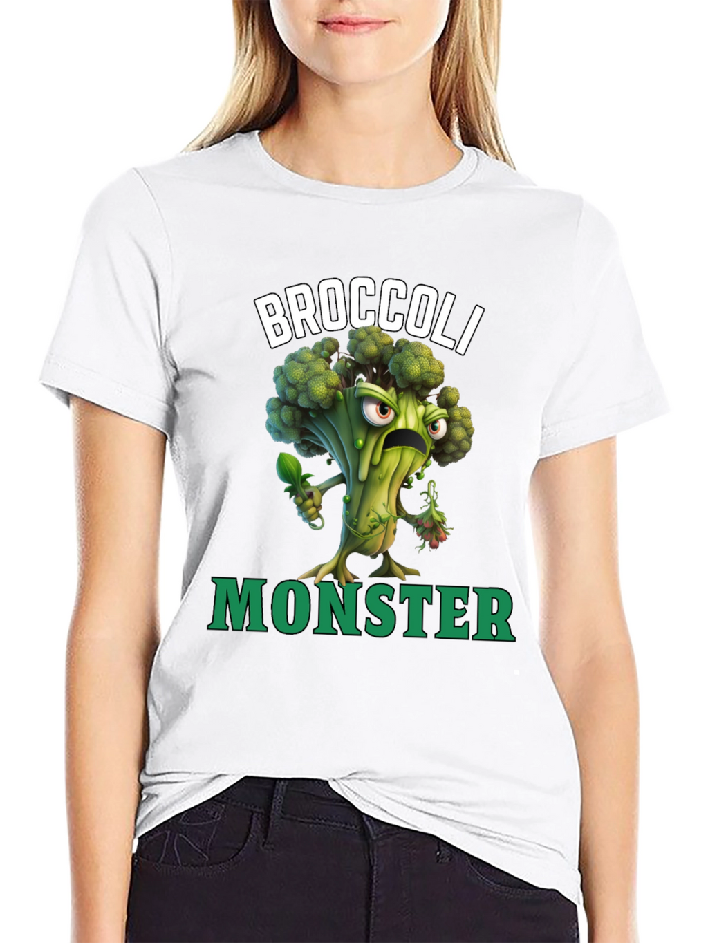 Broccoli Monster Graphic T-Shirt - Funny Vegan Tee