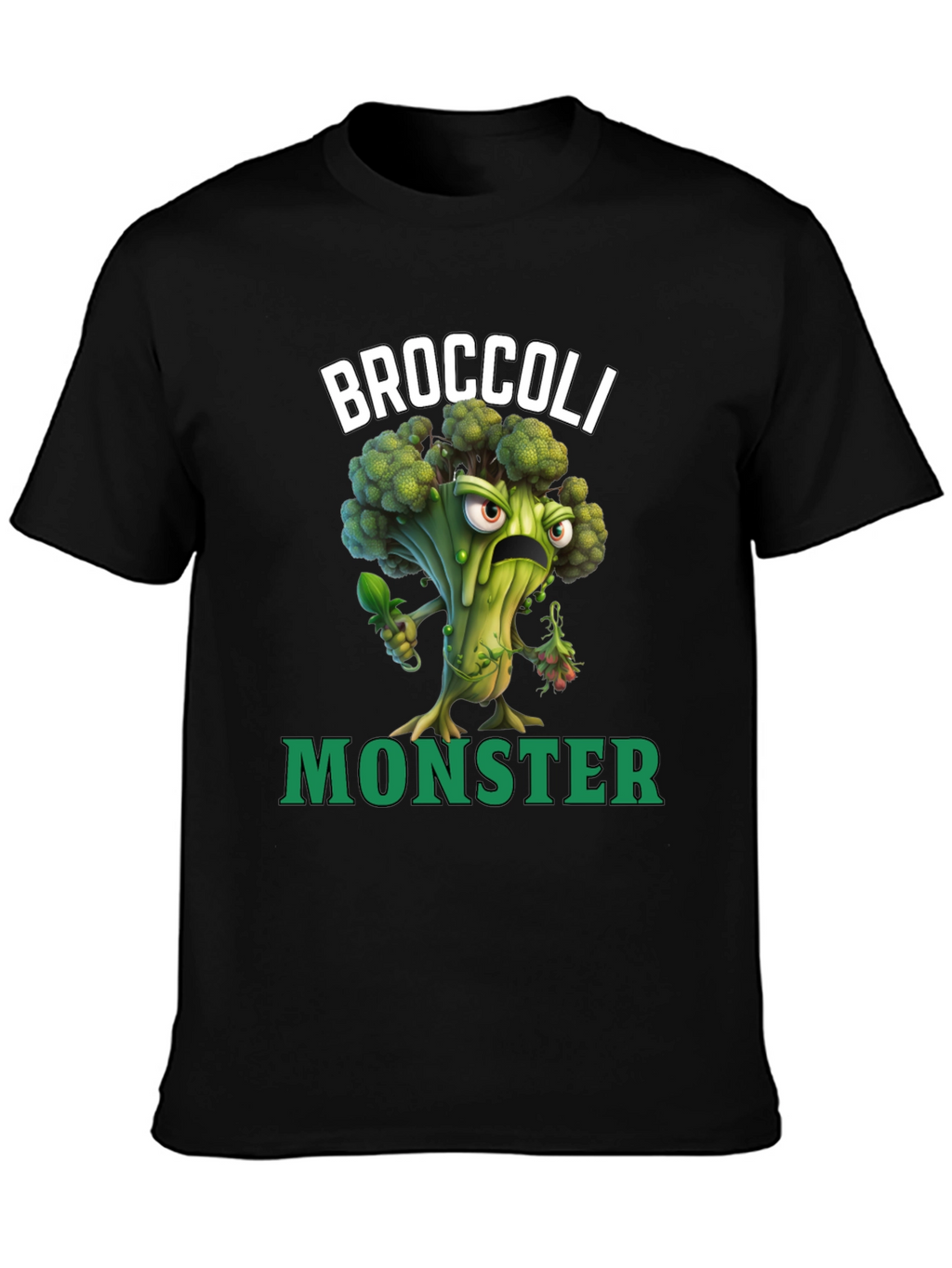 Broccoli Monster Graphic T-Shirt - Funny Vegan Tee