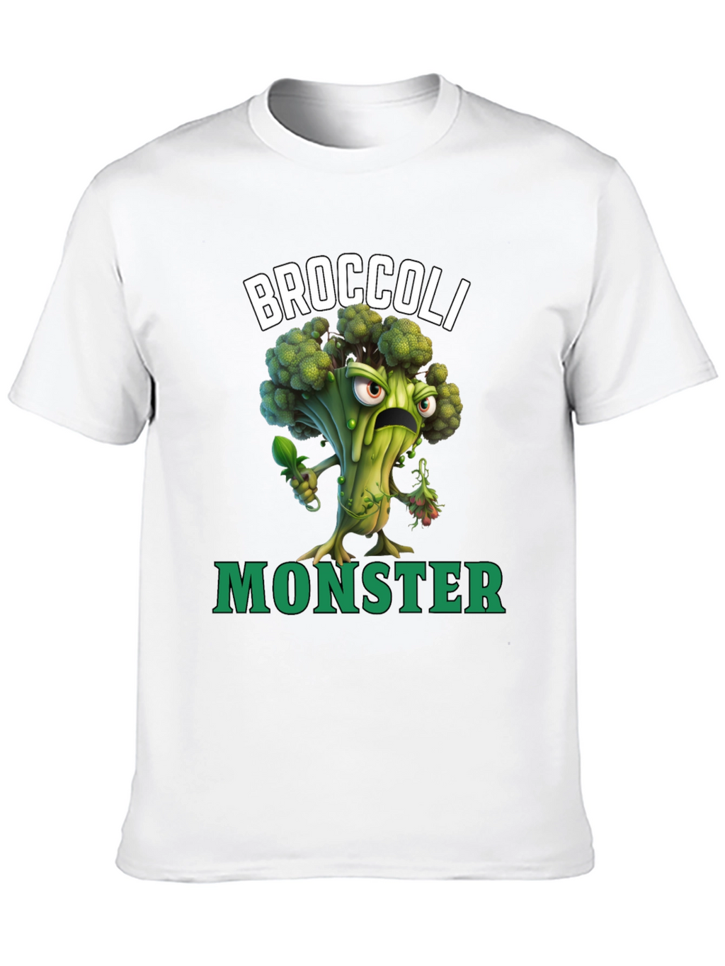 Broccoli Monster Graphic T-Shirt - Funny Vegan Tee