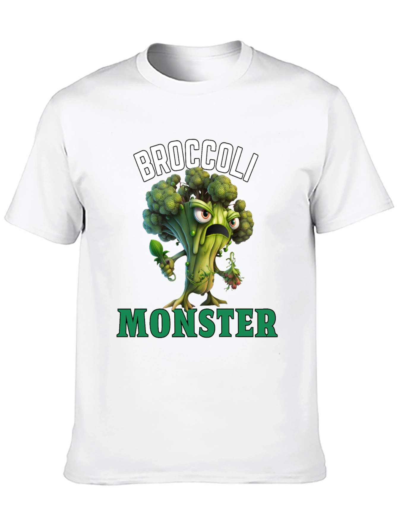 Broccoli Monster Graphic T-Shirt - Funny Vegan Tee