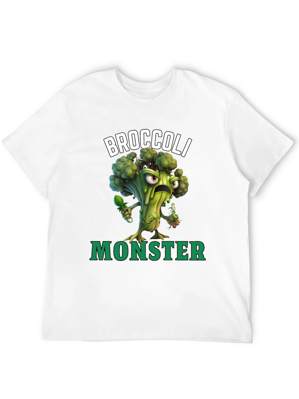 Broccoli Monster Graphic T-Shirt - Funny Vegan Tee