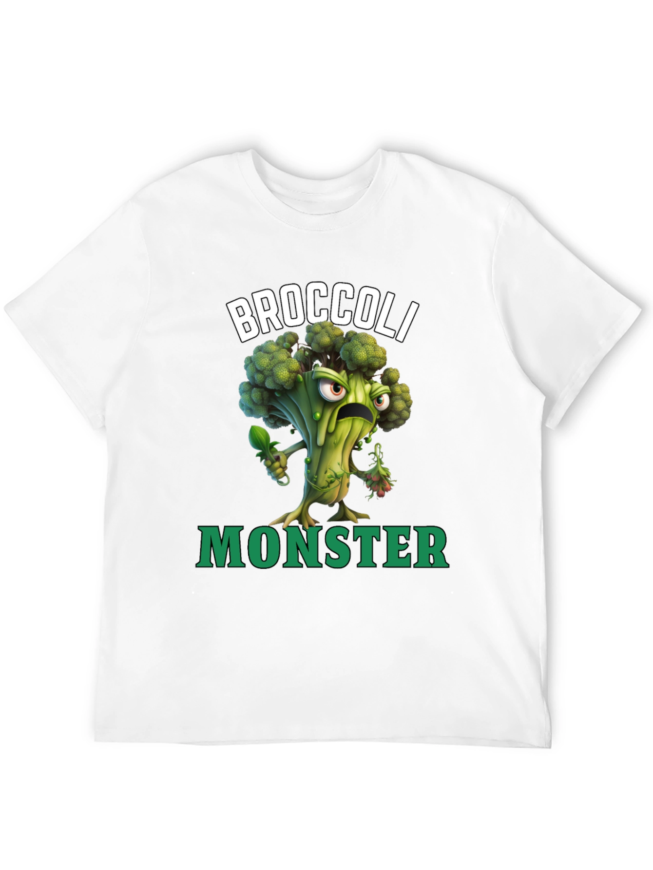 Broccoli Monster Graphic T-Shirt - Funny Vegan Tee