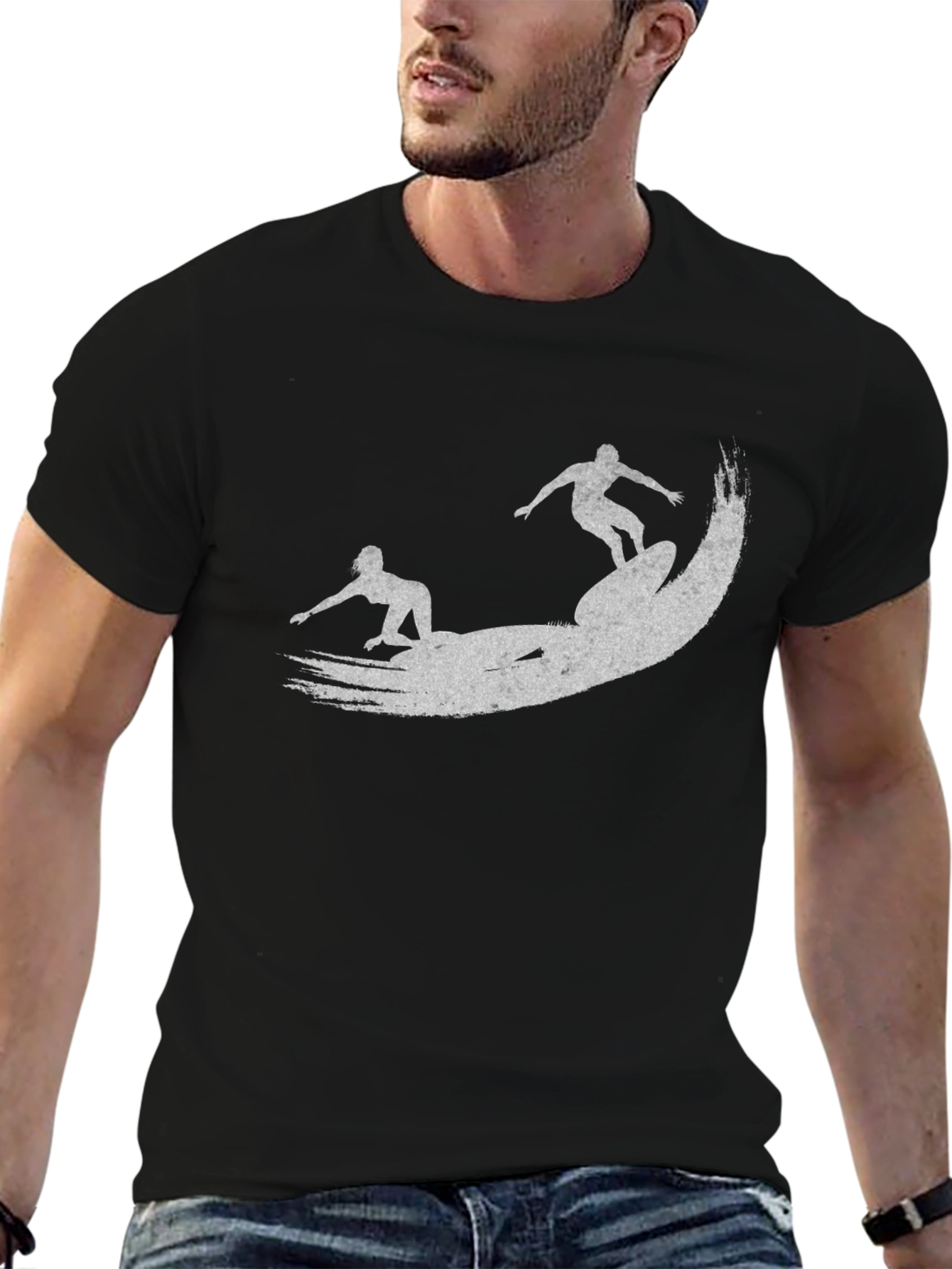 Surfing Silhouette Graphic Tee