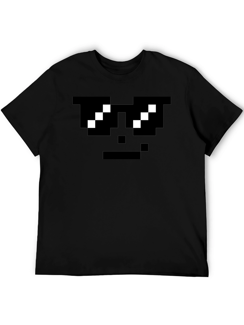 Pixel Sunglasses Cool Face Black T-Shirt