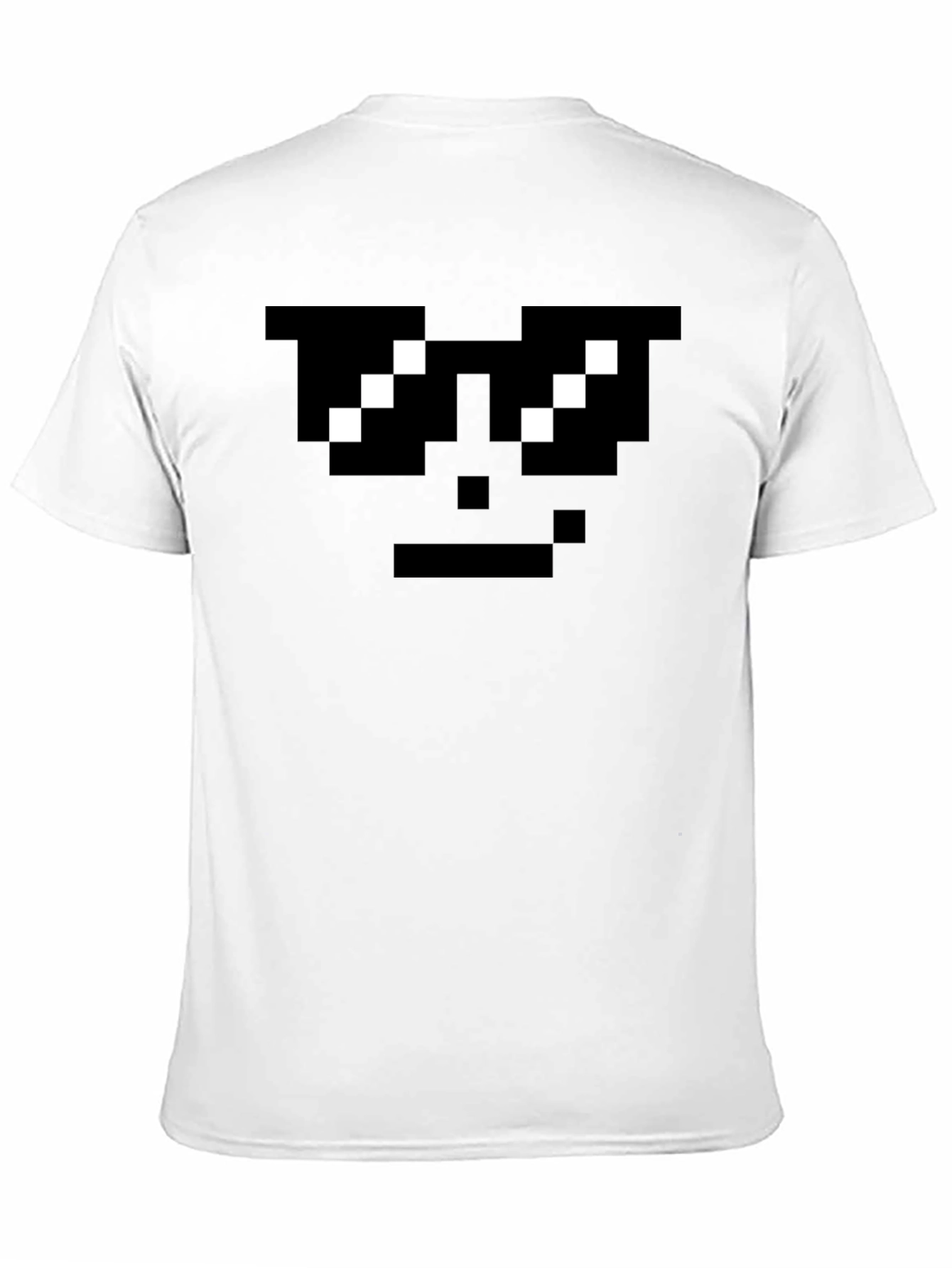 Pixel Sunglasses Cool Face Black T-Shirt