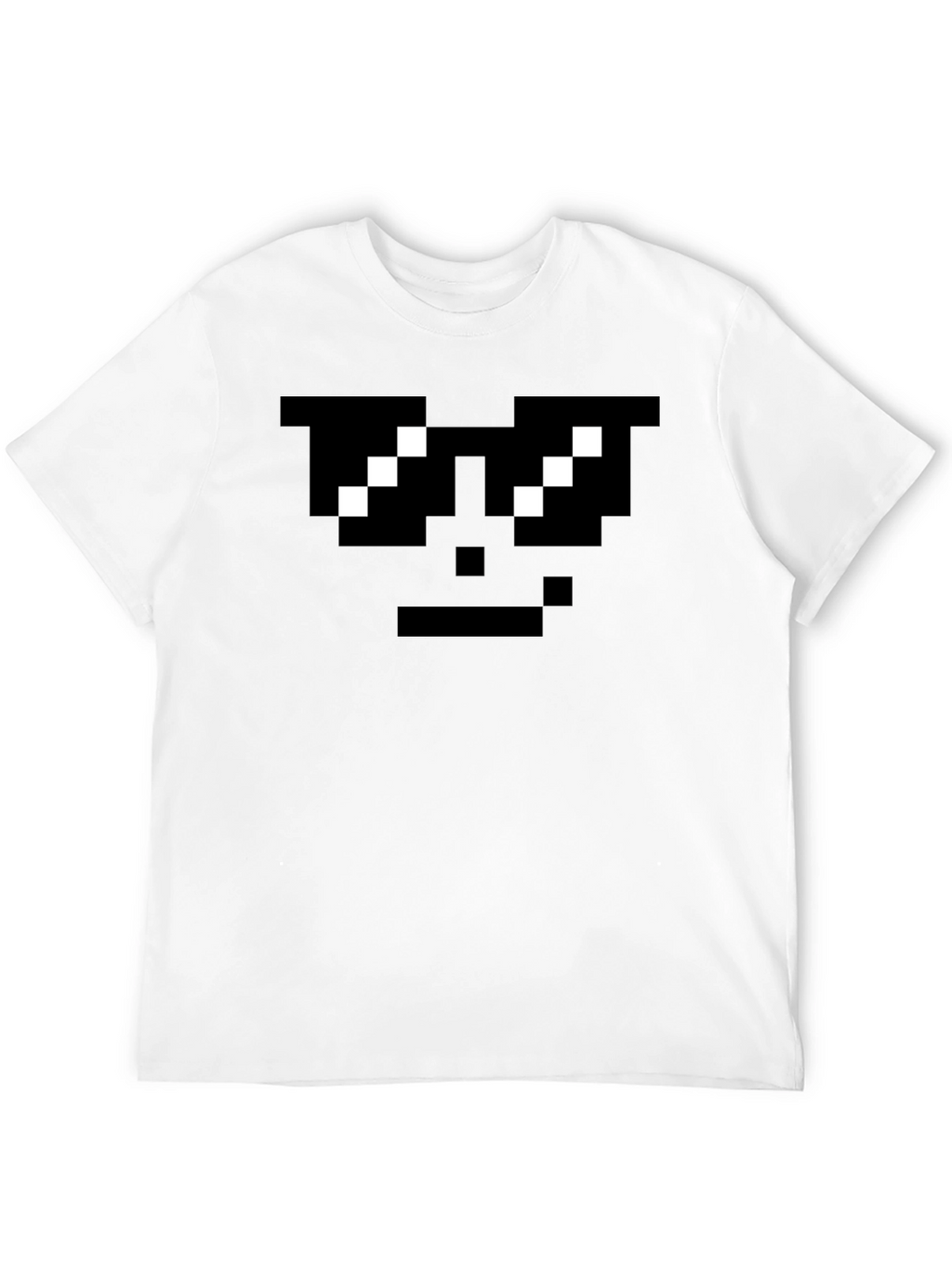 Pixel Sunglasses Cool Face Black T-Shirt