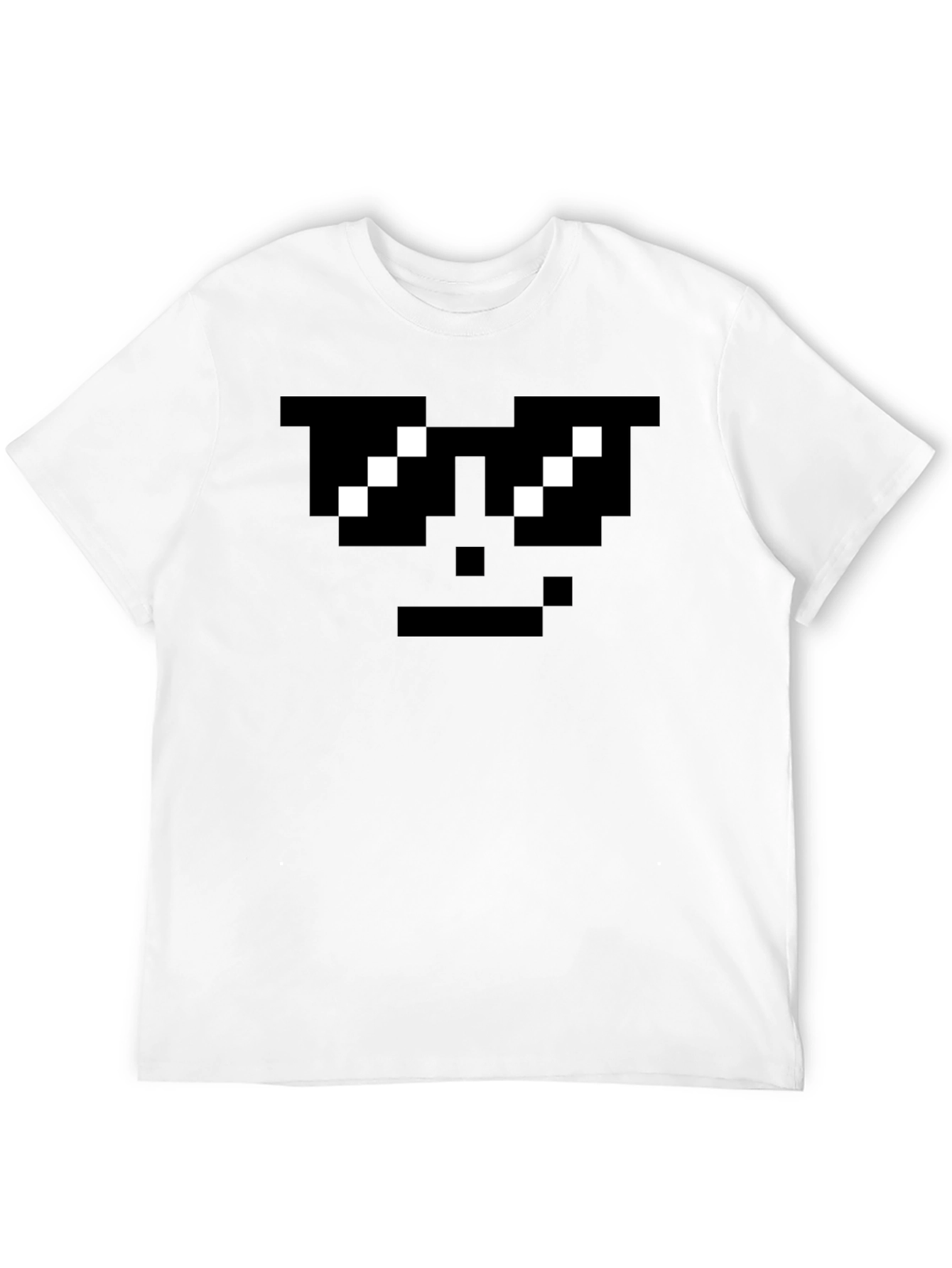 Pixel Sunglasses Cool Face Black T-Shirt
