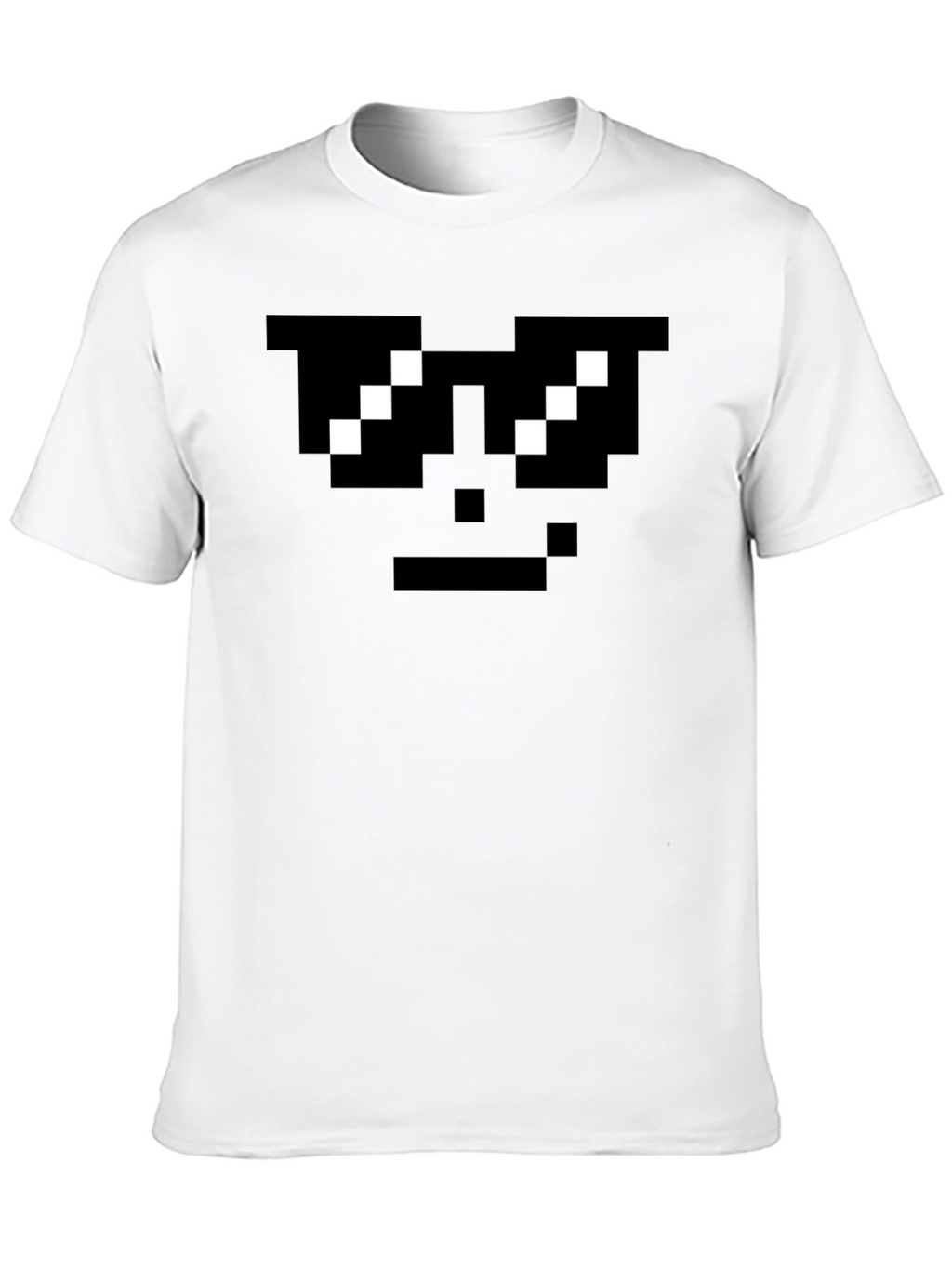 Pixel Sunglasses Cool Face Black T-Shirt