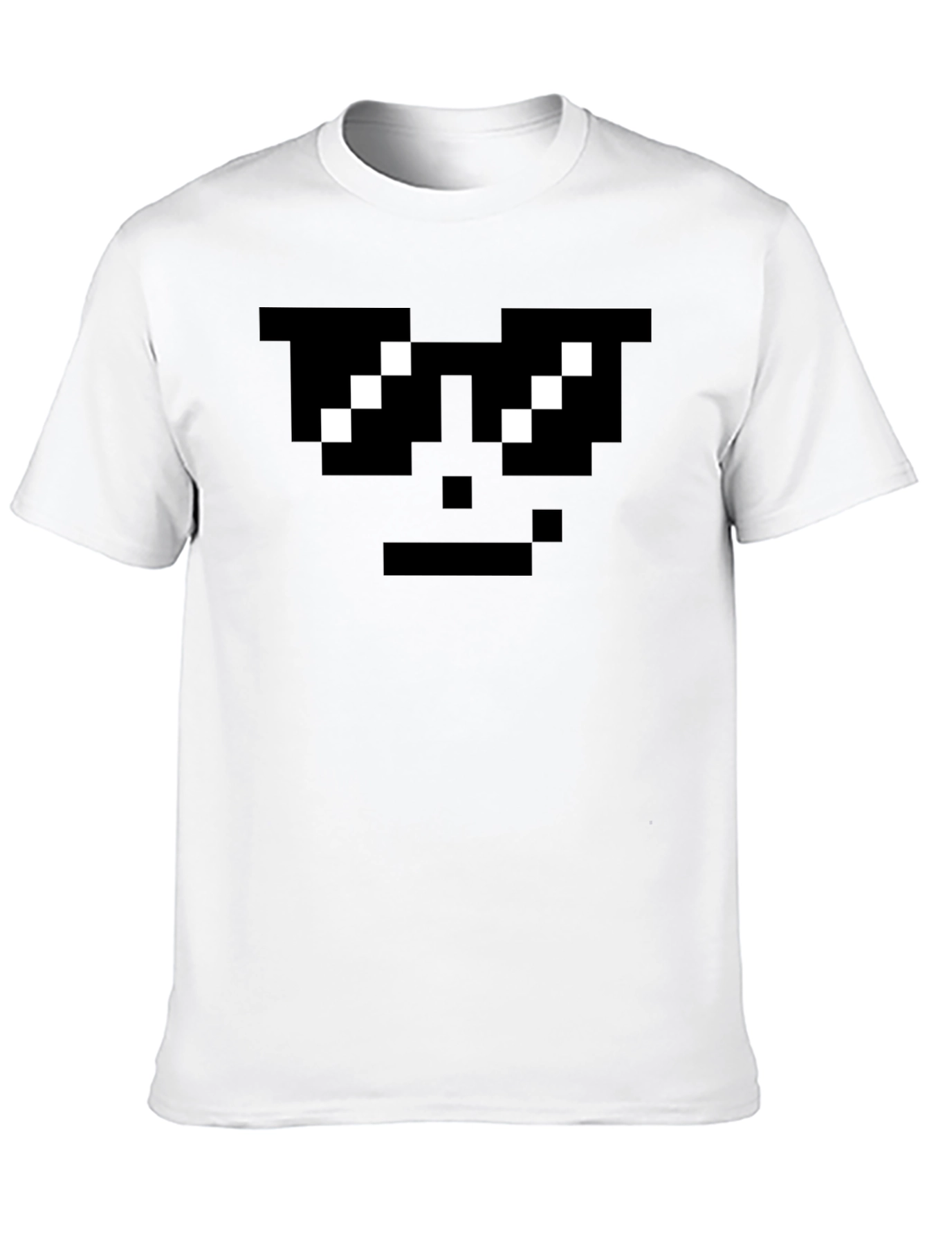Pixel Sunglasses Cool Face Black T-Shirt