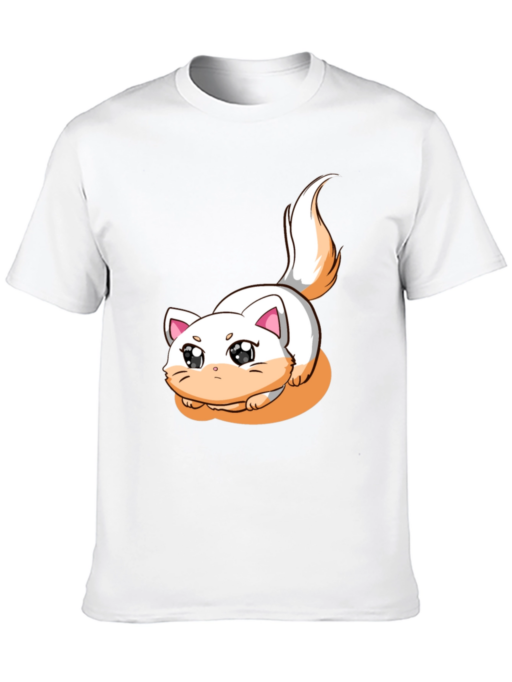 Cute Cartoon Cat Graphic T-Shirt - Black