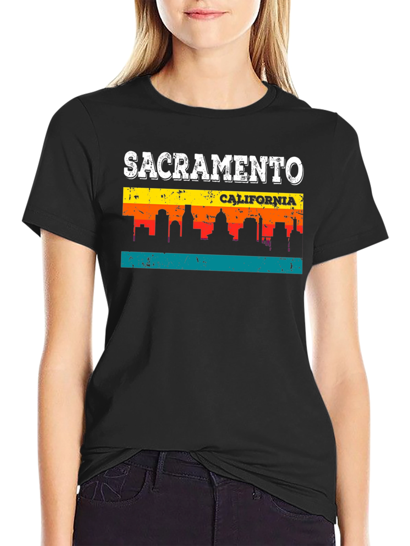Sacramento California Skyline Graphic T-Shirt