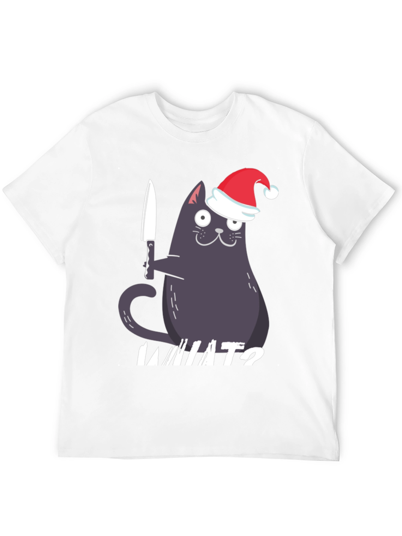 Funny Christmas Cat Knife T-Shirt