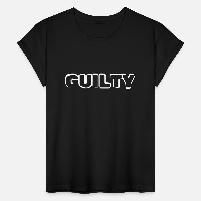 GUILTY rendered white writing