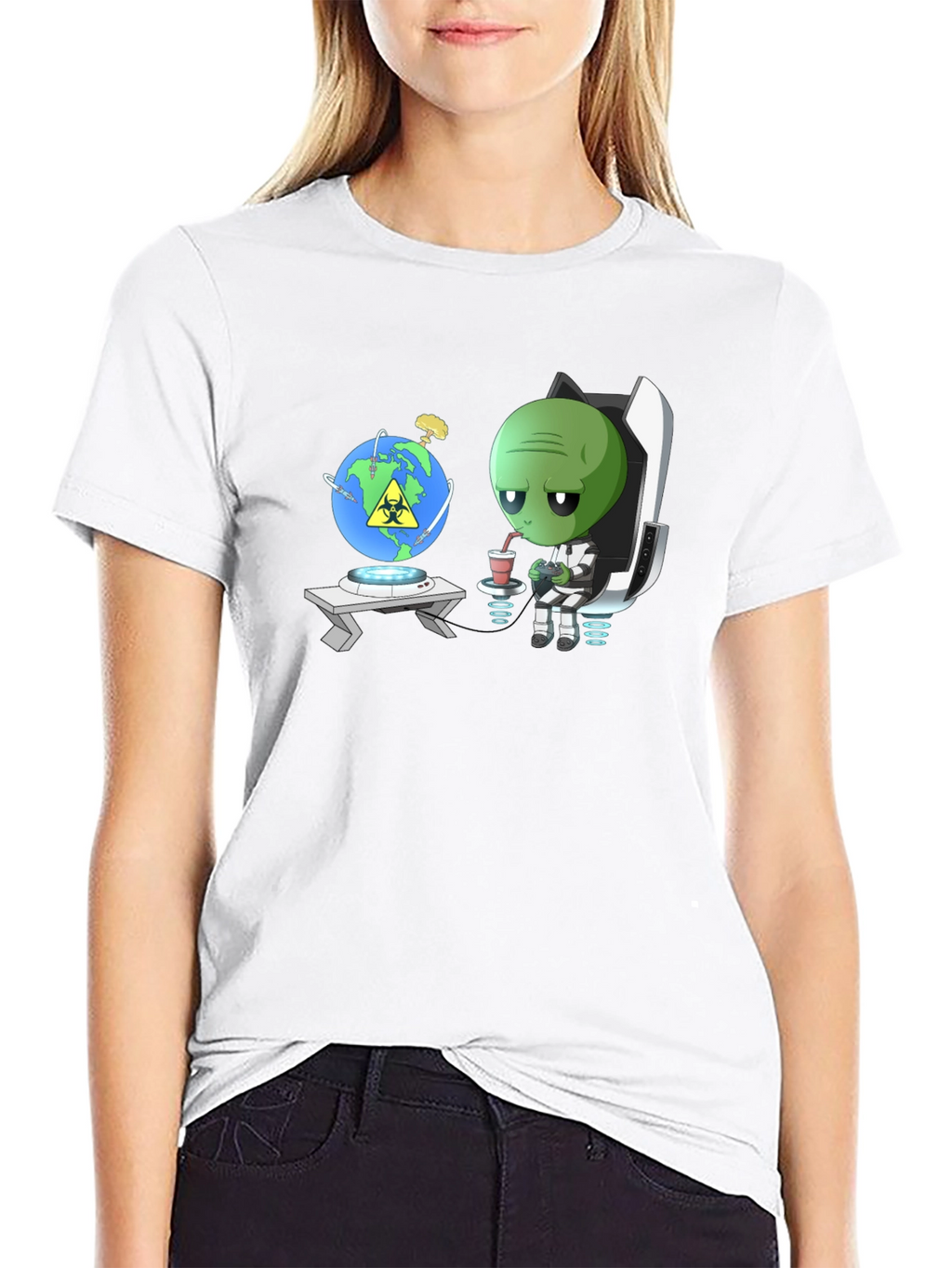 Alien Earth Destruction T-Shirt