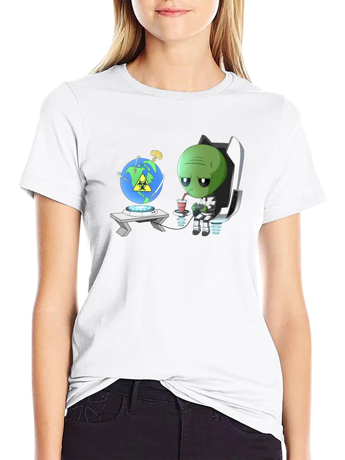 Alien Earth Destruction T-Shirt
