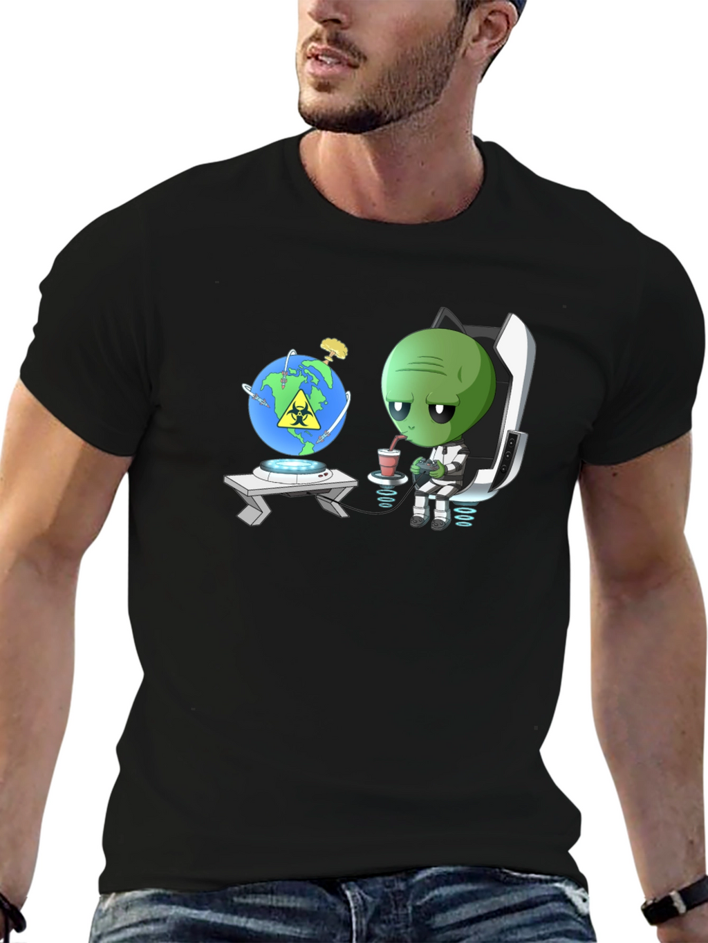 Alien Earth Destruction T-Shirt
