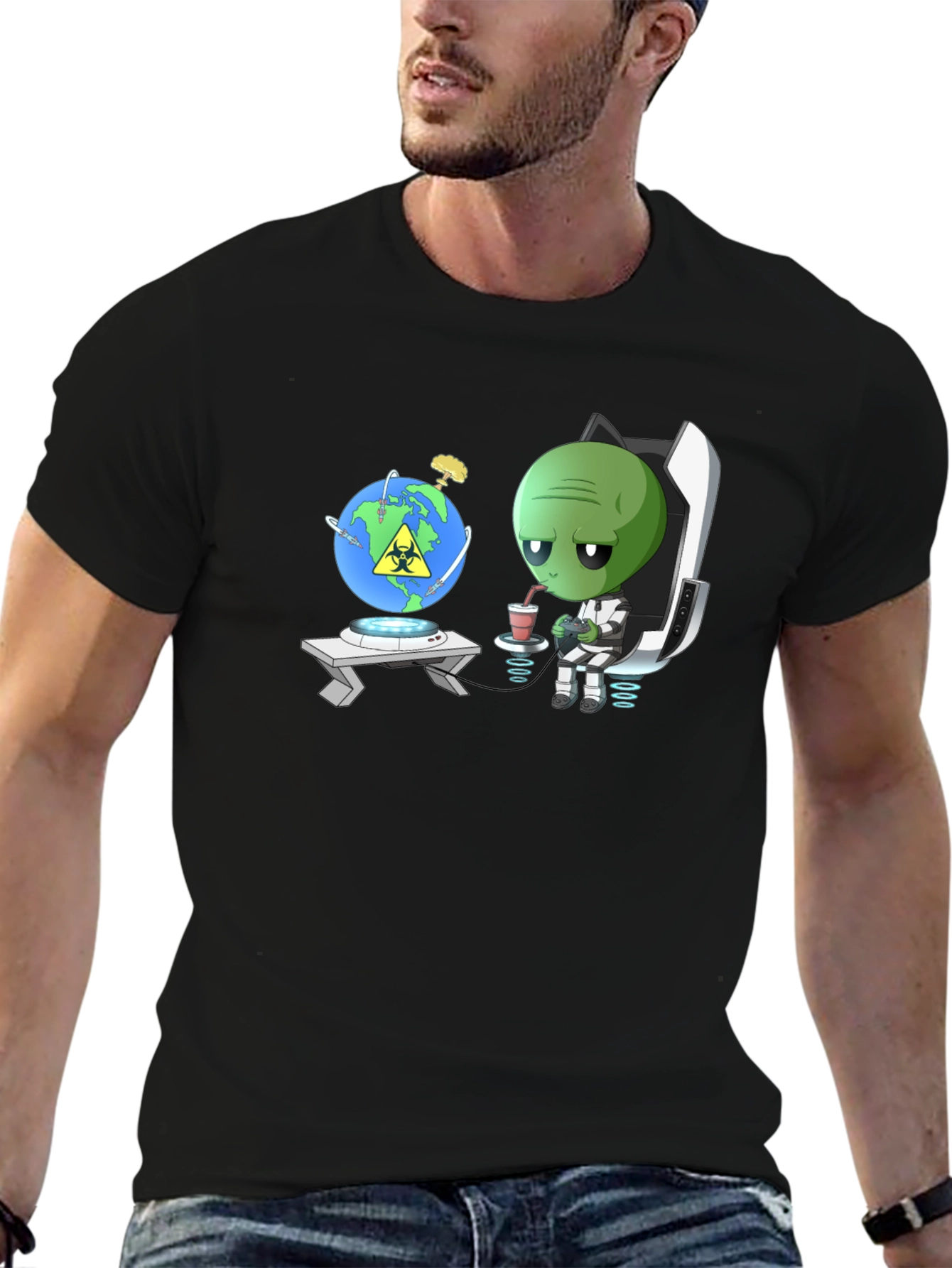 Alien Earth Destruction T-Shirt