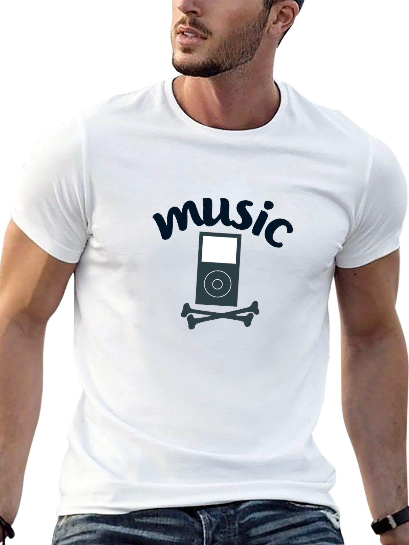 Music iPod Skull T-Shirt - Soft Cotton Tee