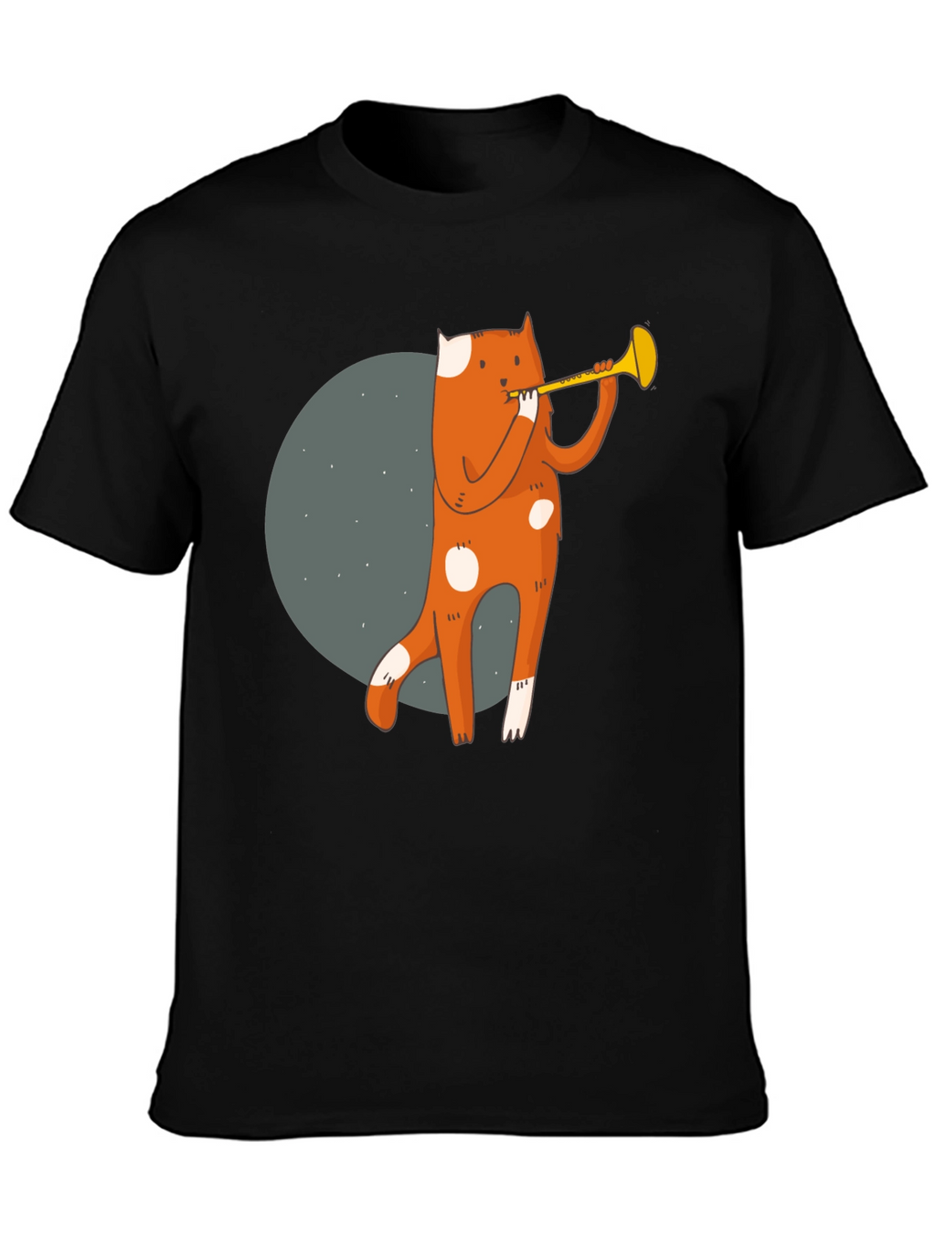 Trumpet Cat Graphic T-Shirt - Unique Design!