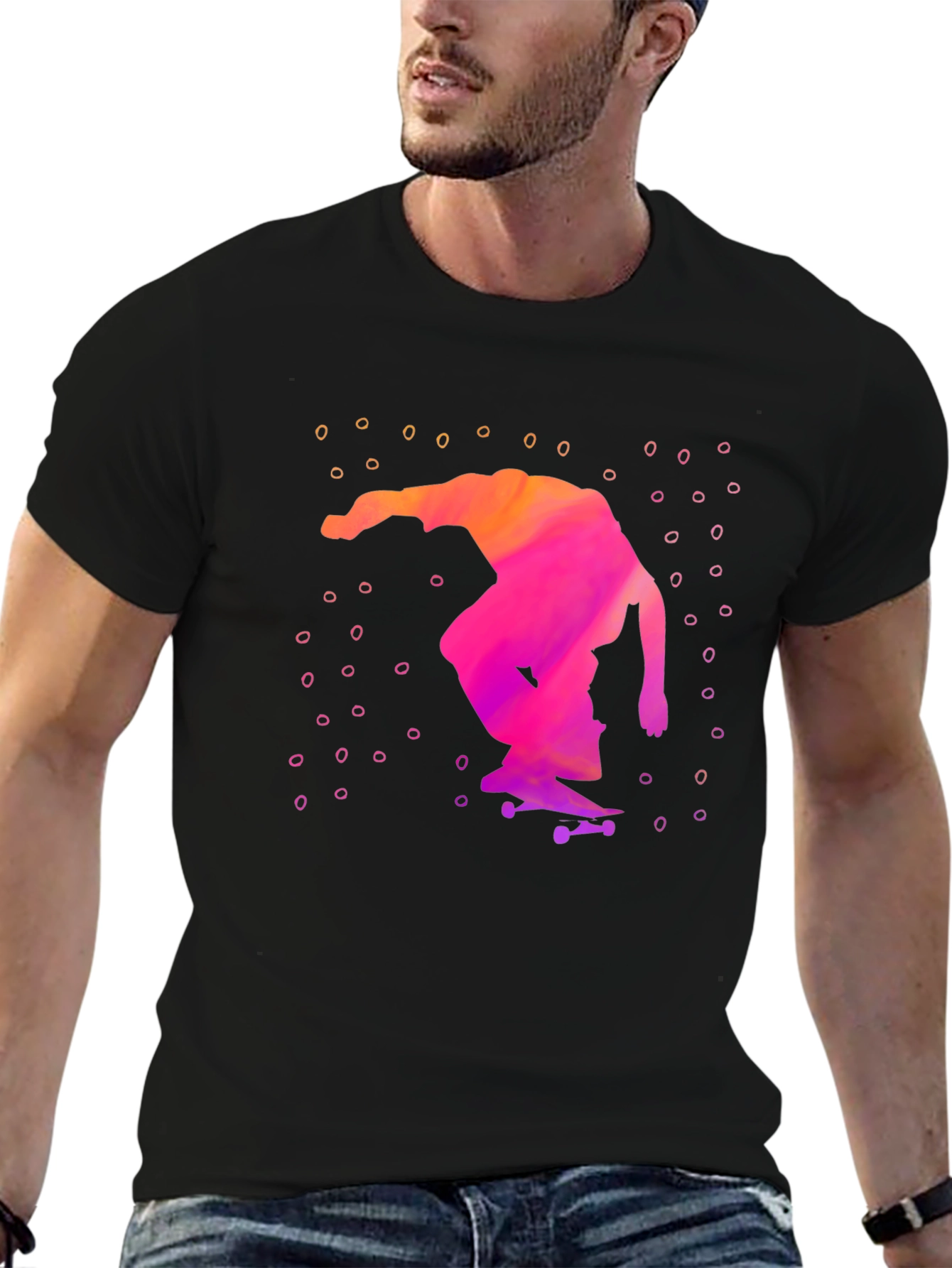 Skateboarder Graphic T-Shirt - Cool Design