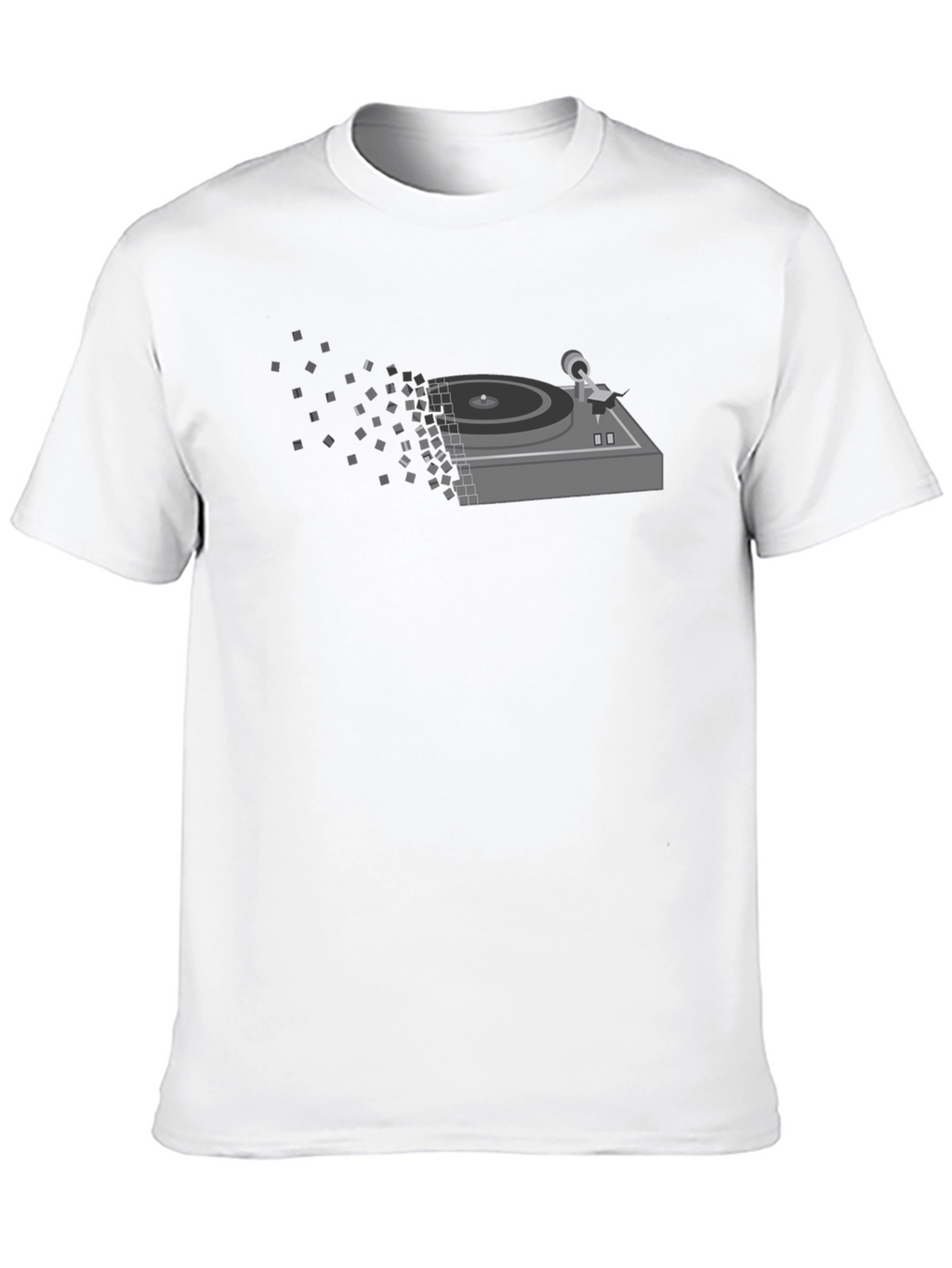 Pixelated Turntable Graphic T-Shirt - Black