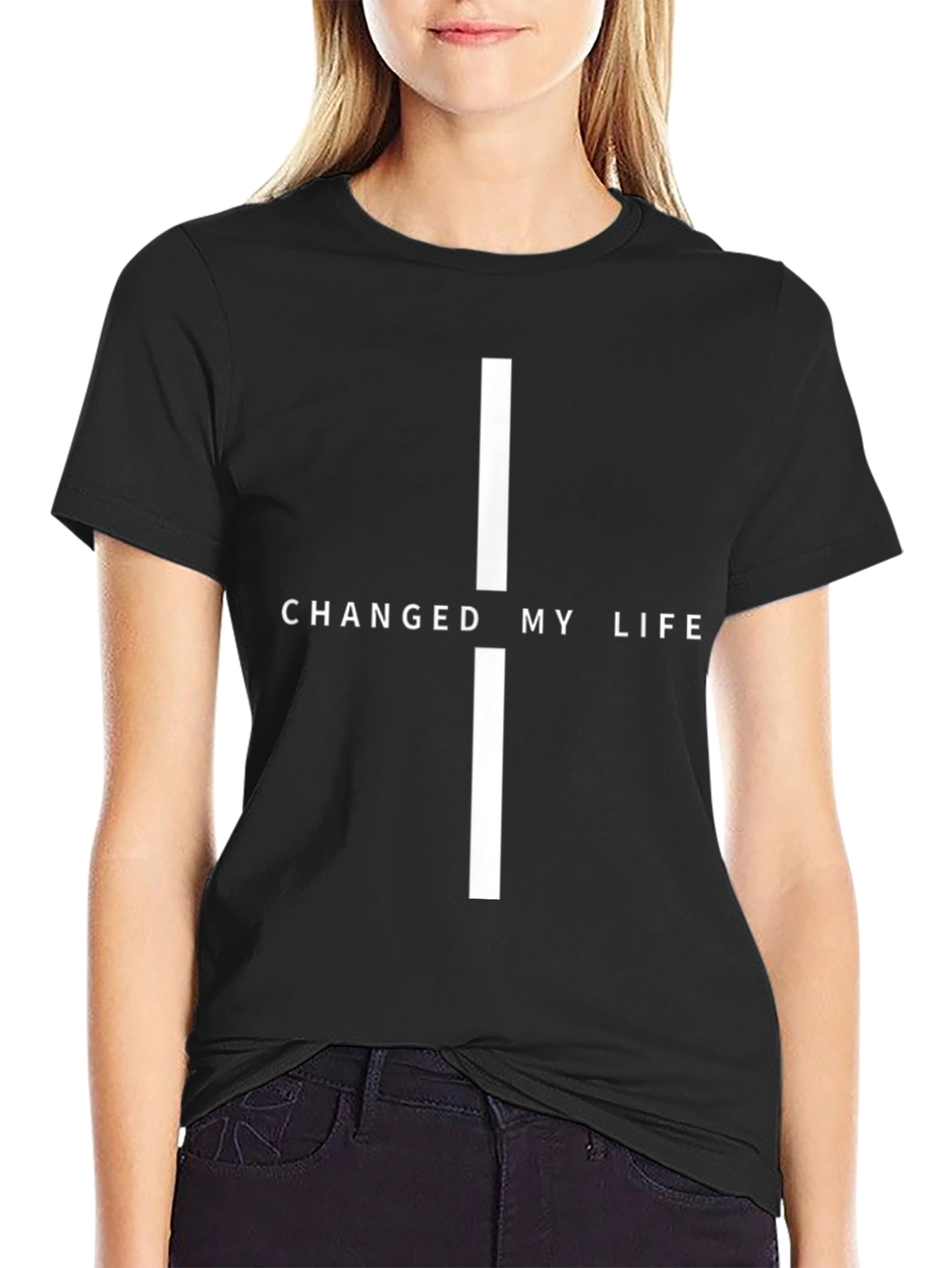 Changed My Life Graphic Tee - Black Cotton T-Shirt