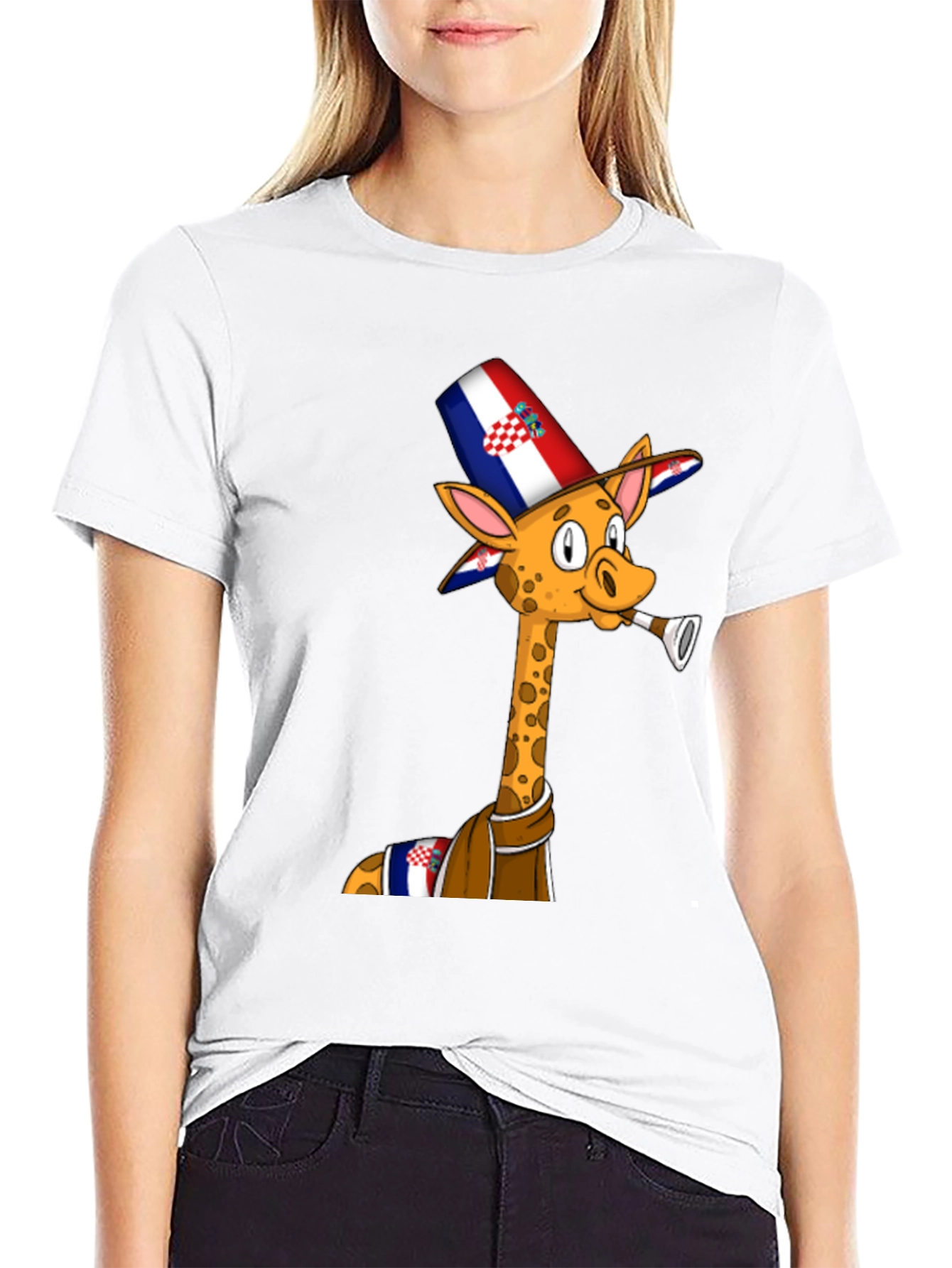 Croatia Giraffe T-Shirt - Funny Party Animal Tee