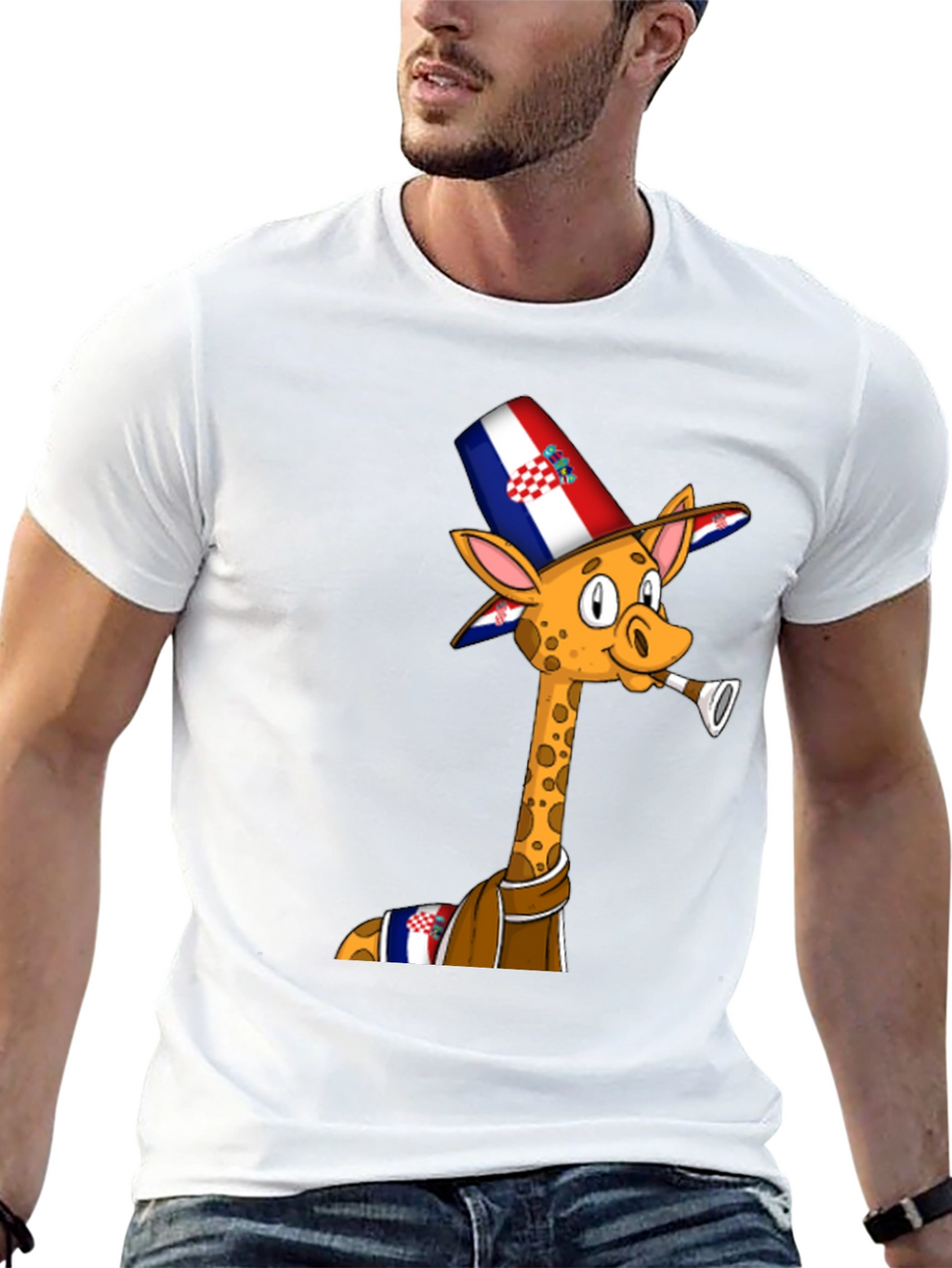 Croatia Giraffe T-Shirt - Funny Party Animal Tee