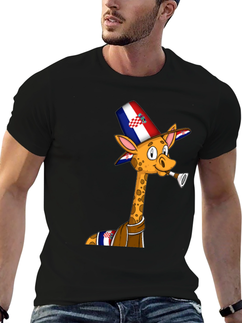Croatia Giraffe T-Shirt - Funny Party Animal Tee