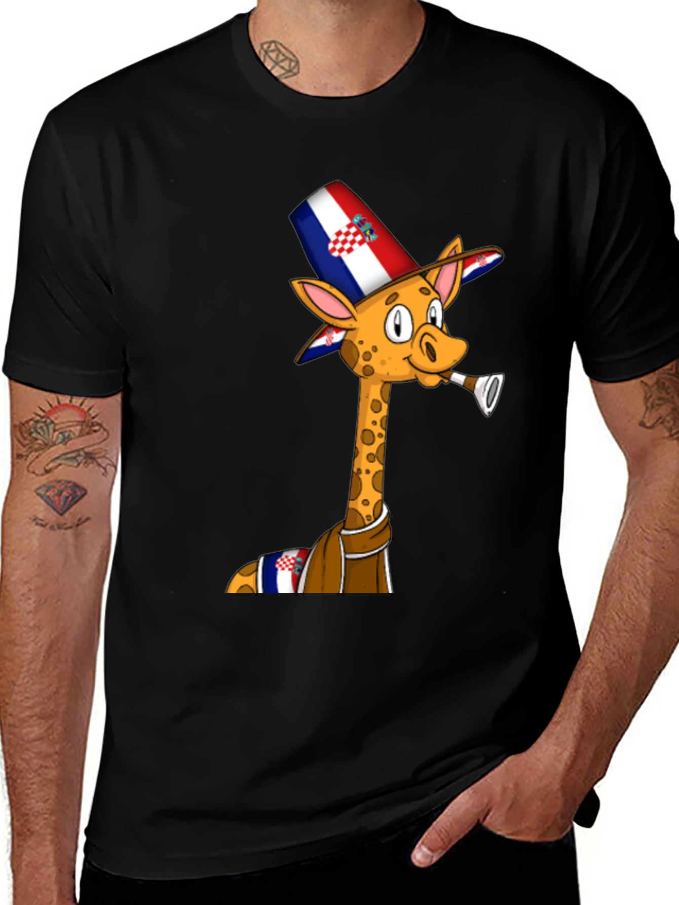 Croatia Giraffe T-Shirt - Funny Party Animal Tee