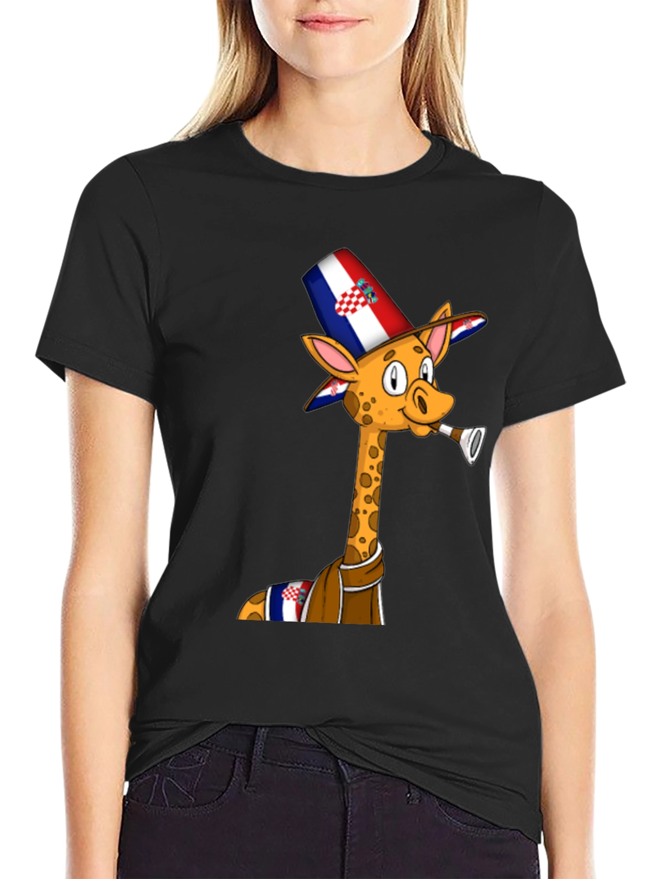 Croatia Giraffe T-Shirt - Funny Party Animal Tee