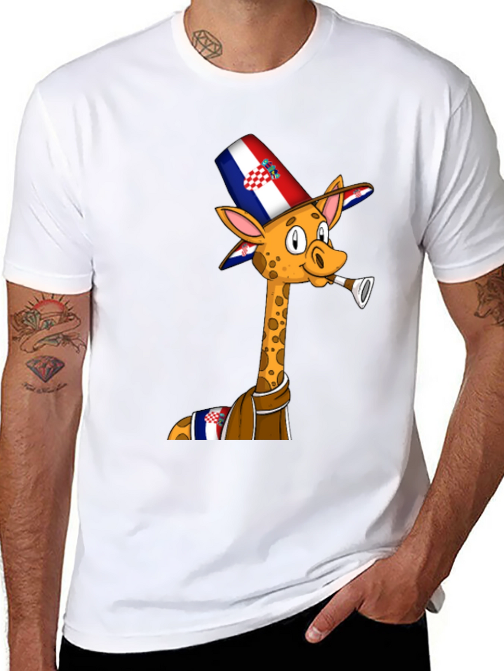Croatia Giraffe T-Shirt - Funny Party Animal Tee
