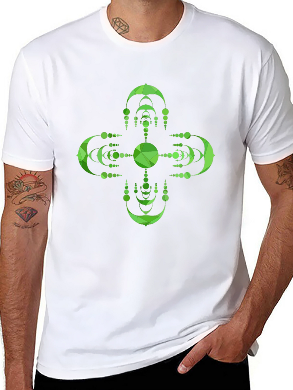 Geometric Green Mandala Graphic Tee