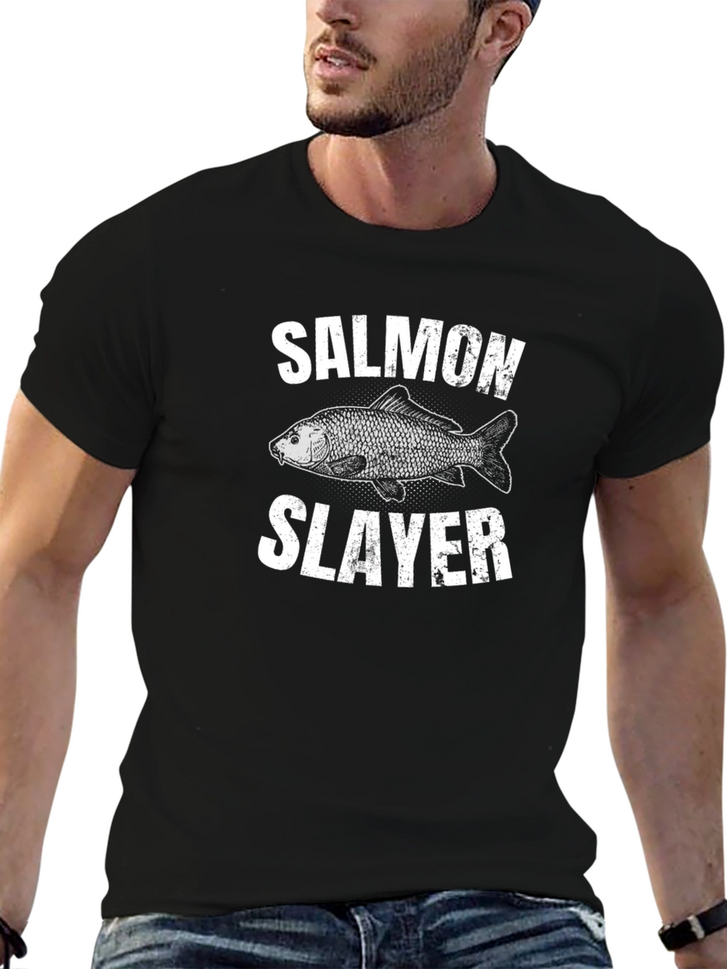 Salmon Slayer Graphic Tee Fishing T-Shirt