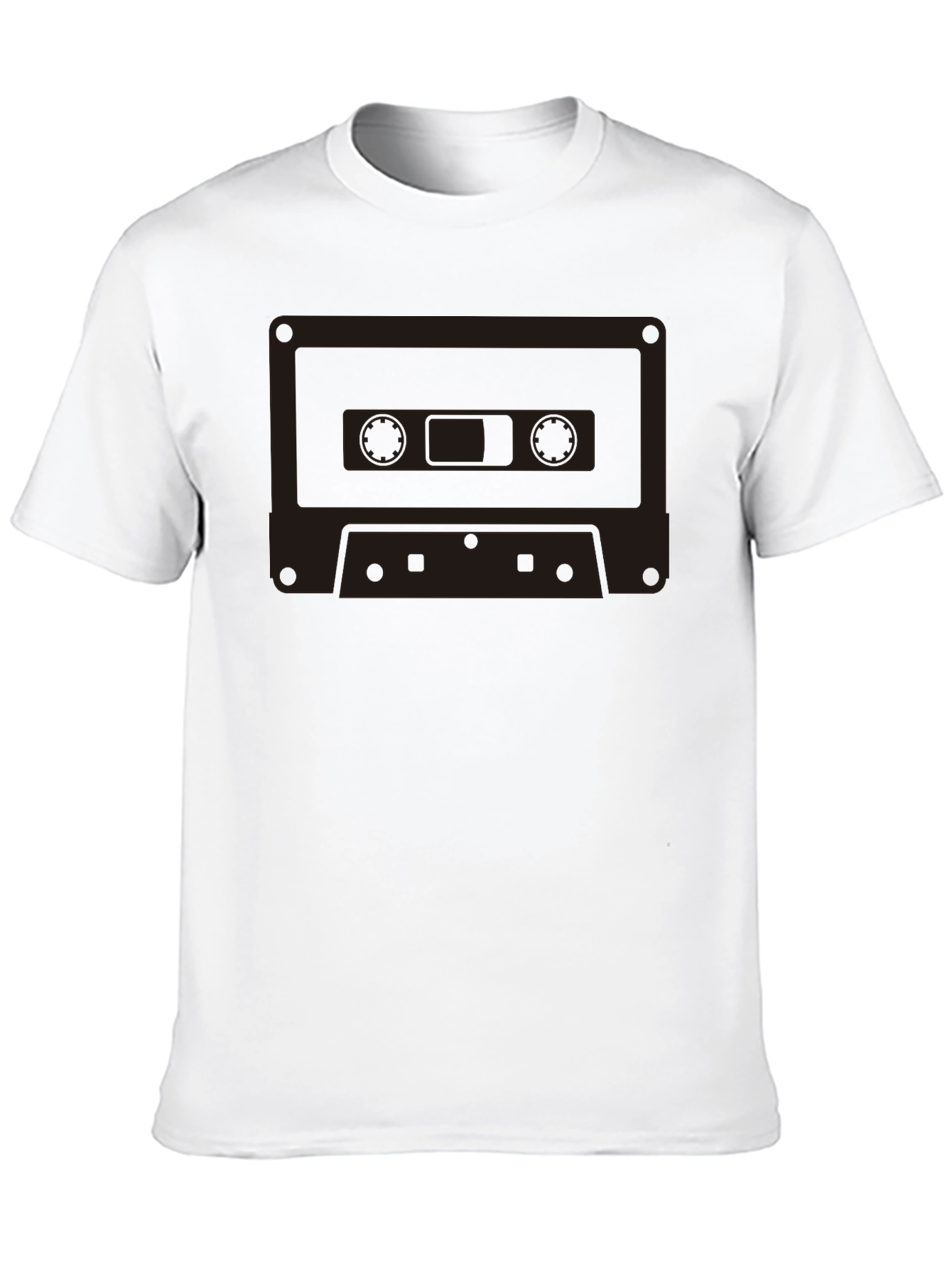 Retro Cassette Tape Graphic T-Shirt - Classic Black Tee
