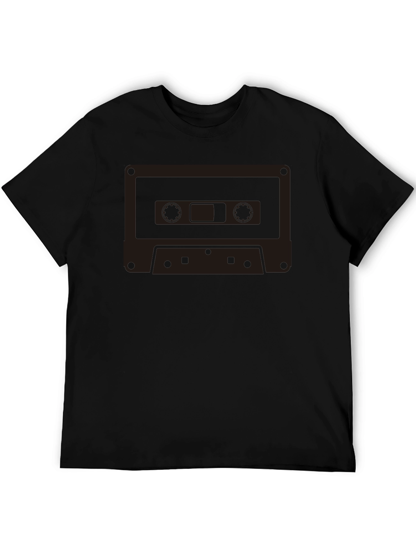 Retro Cassette Tape Graphic T-Shirt - Classic Black Tee