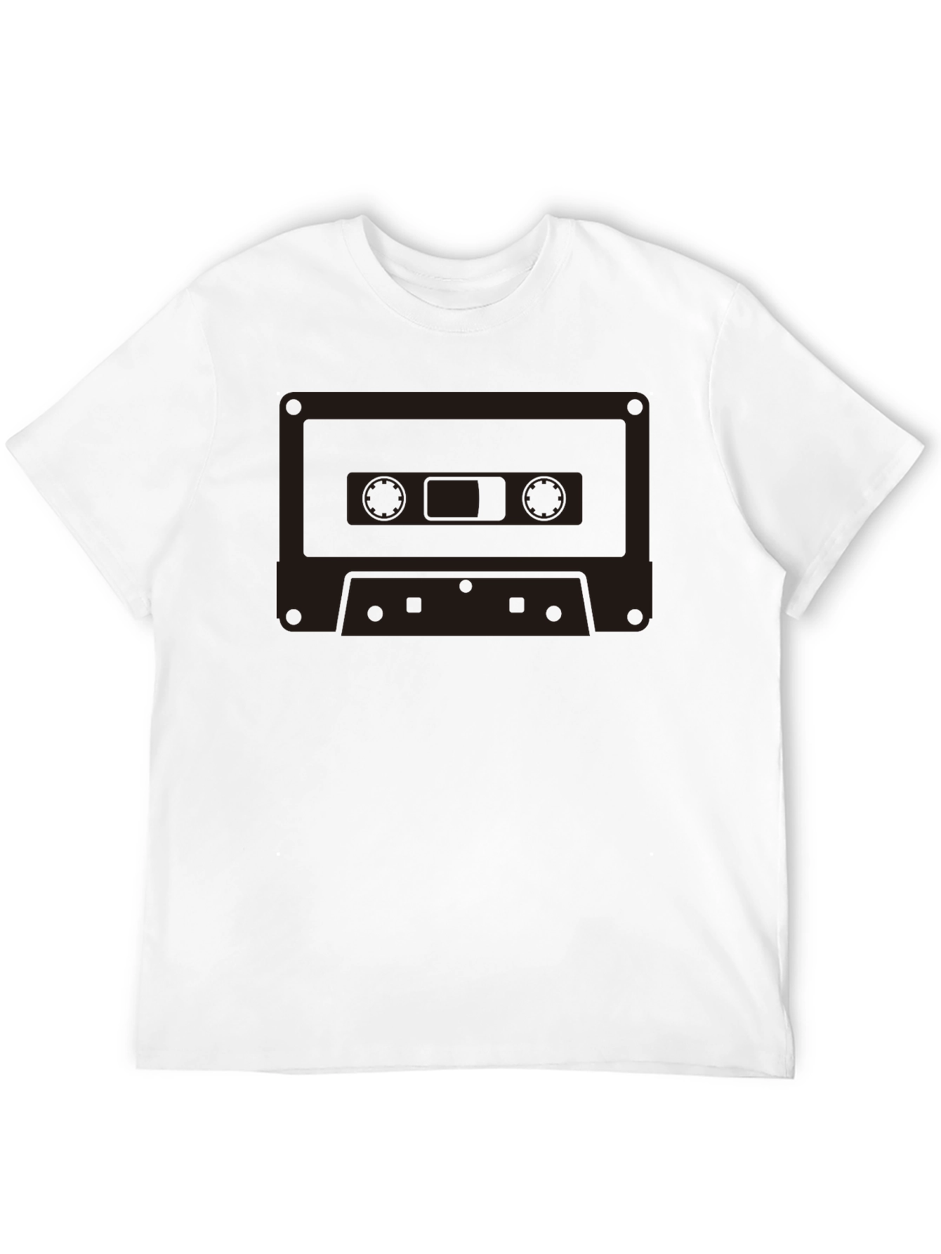 Retro Cassette Tape Graphic T-Shirt - Classic Black Tee