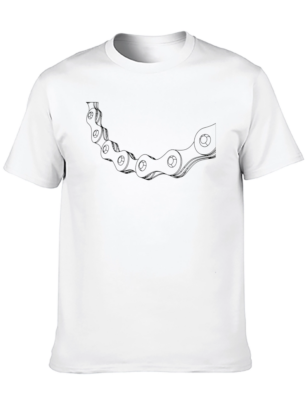 Cool Bike Chain Graphic Tee - Casual Black T-Shirt