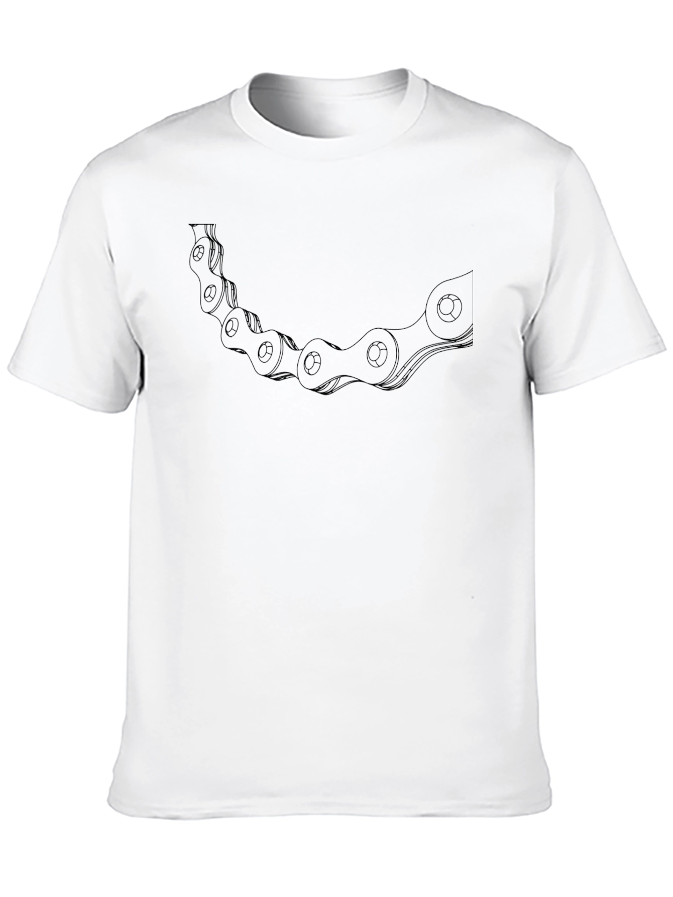 Cool Bike Chain Graphic Tee - Casual Black T-Shirt